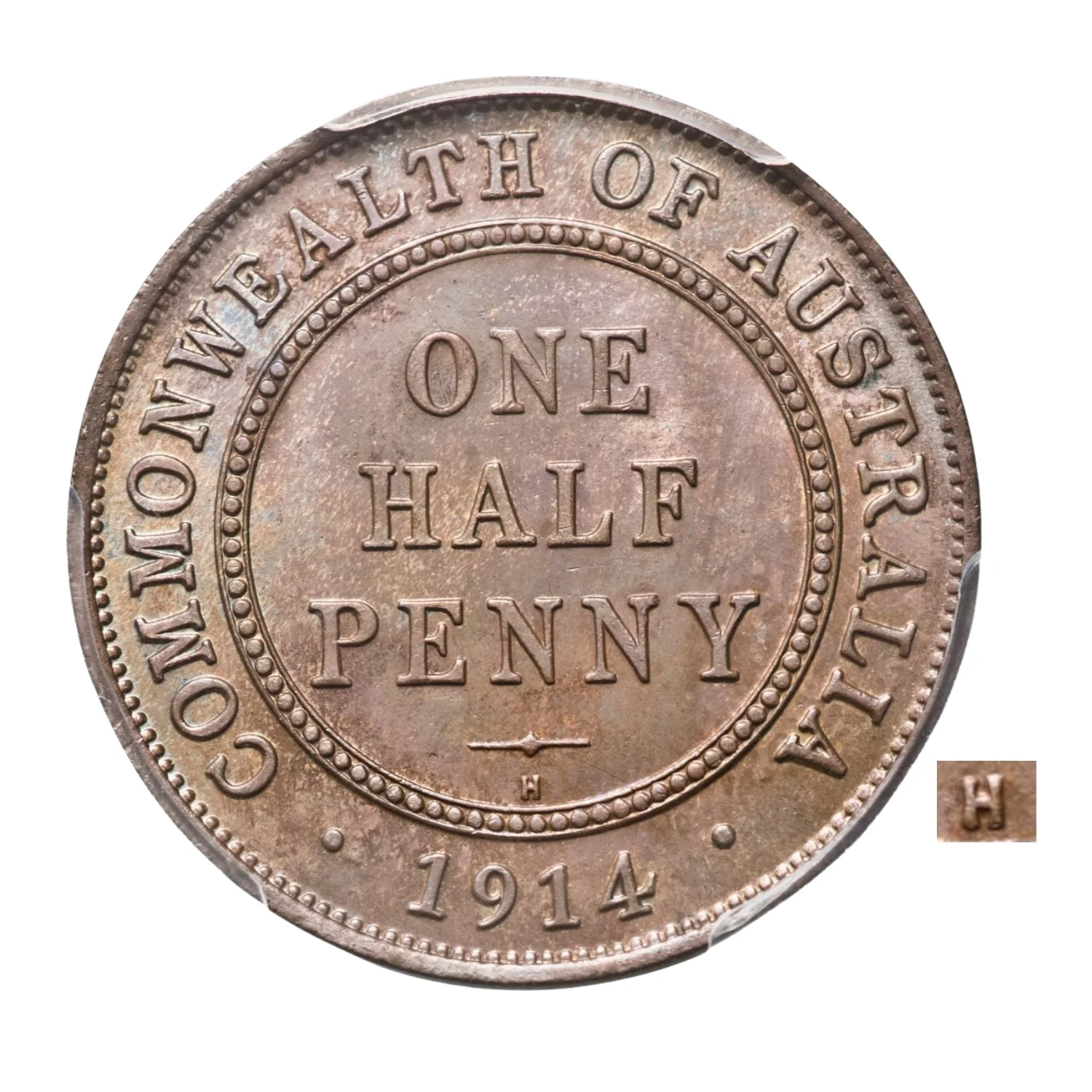 Australia George V 1914H Halfpenny PCGS MS64BN (Choice Uncirculated Brown) - Image 2
