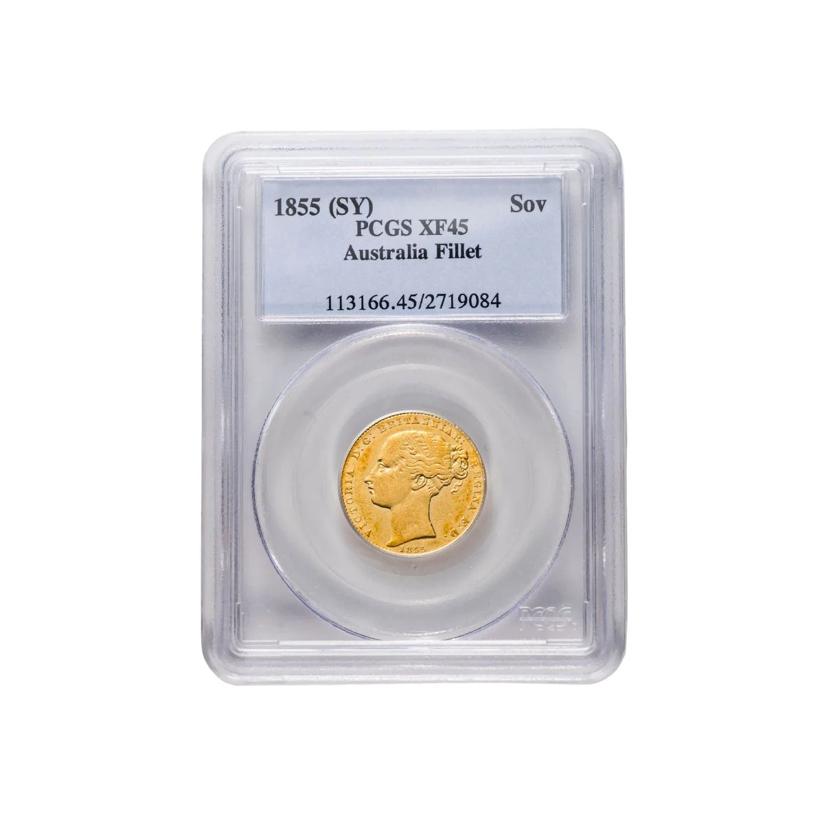 1855 Sydney Mint Sovereign Type I PCGS XF45