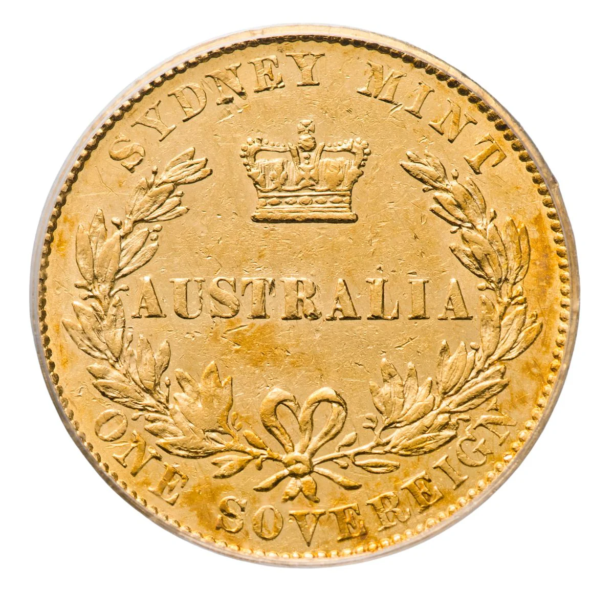 1855 Sydney Mint Sovereign Type I PCGS XF45 - Image 3