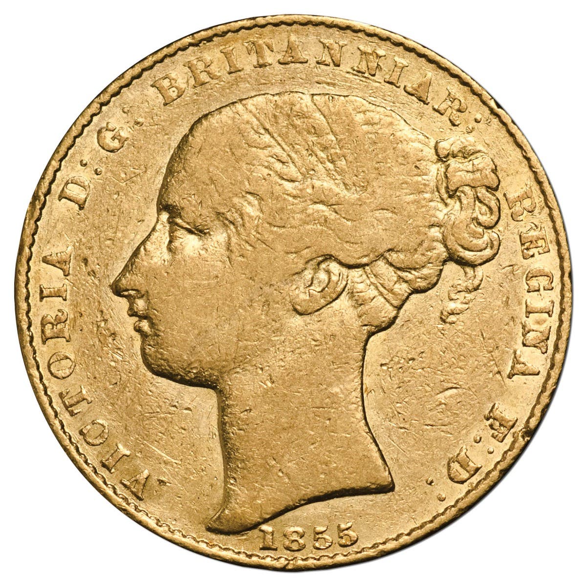 1855 Sydney Mint Sovereign Type I Very Fine - Image 2