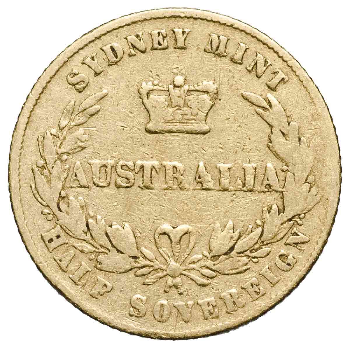 1857-66 Sydney Mint Gold Half Sovereign Type II Very Good-Fine - Image 2