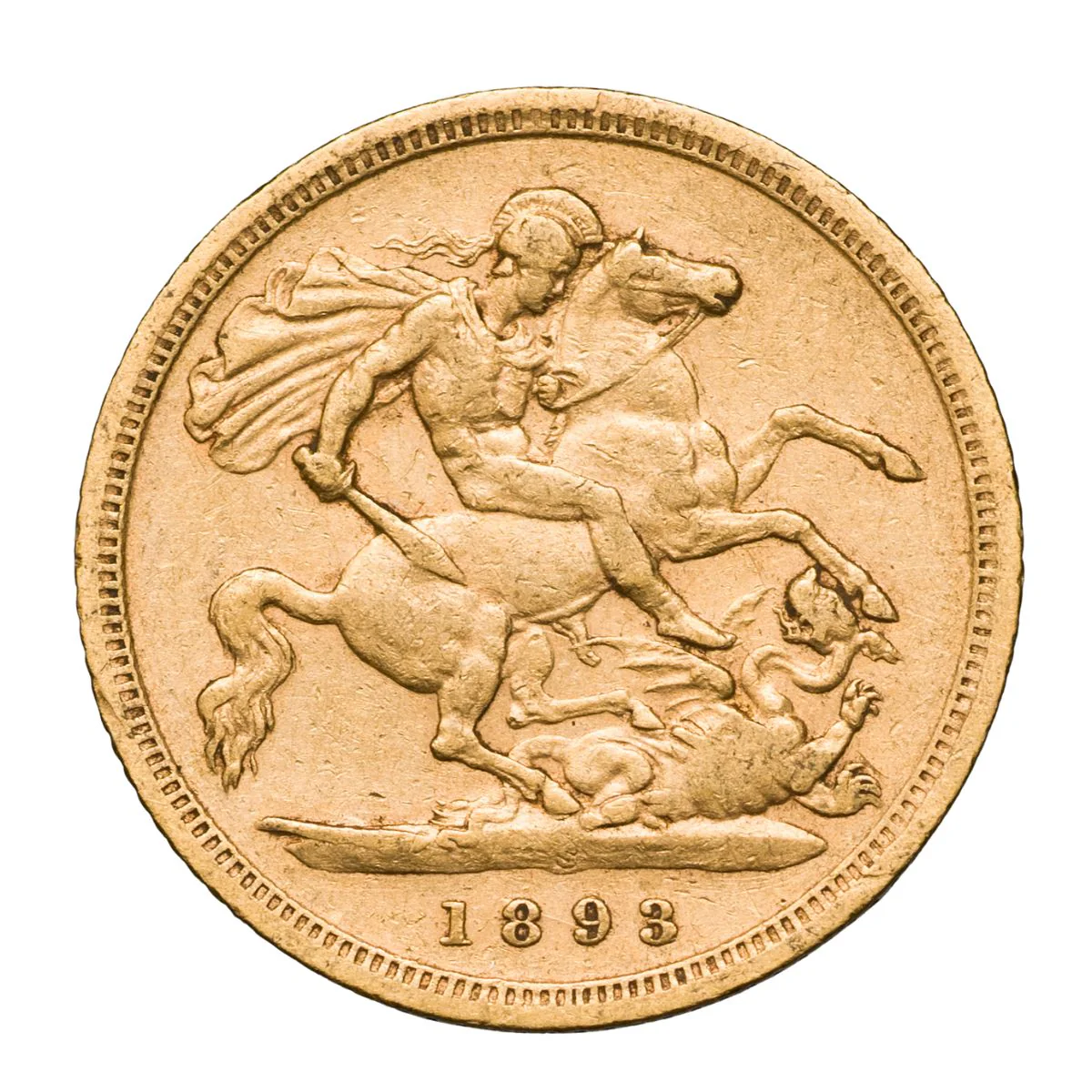 Queen Victoria 1893S Veiled Head Gold Half Sovereign Very Fine