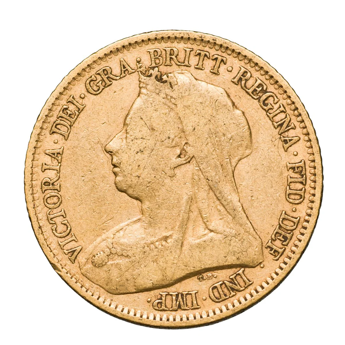 Queen Victoria 1893S Veiled Head Gold Half Sovereign Very Fine - Image 2