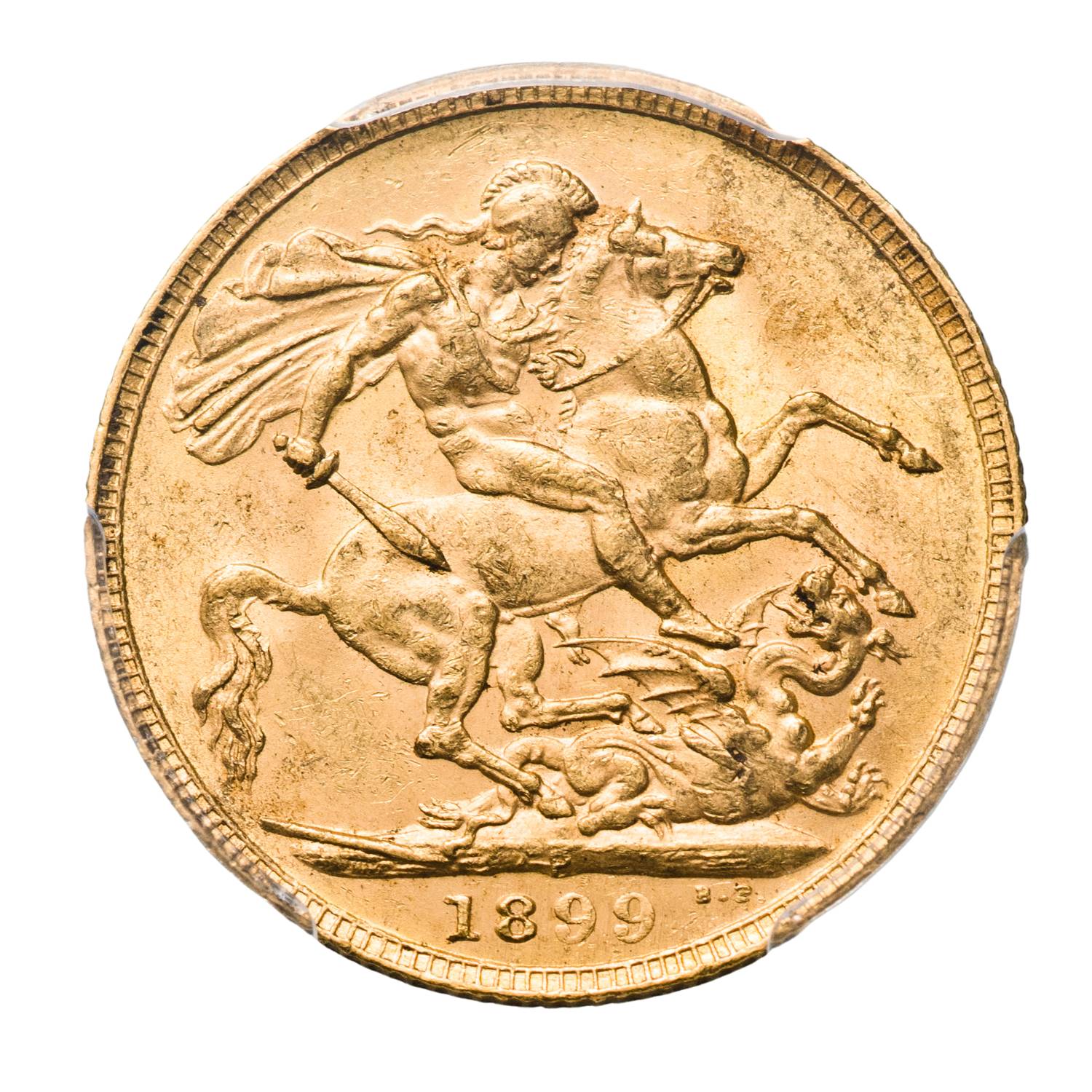 Queen Victoria 1899P Veiled Head Gold Sovereign PCGS AU58 - Image 2