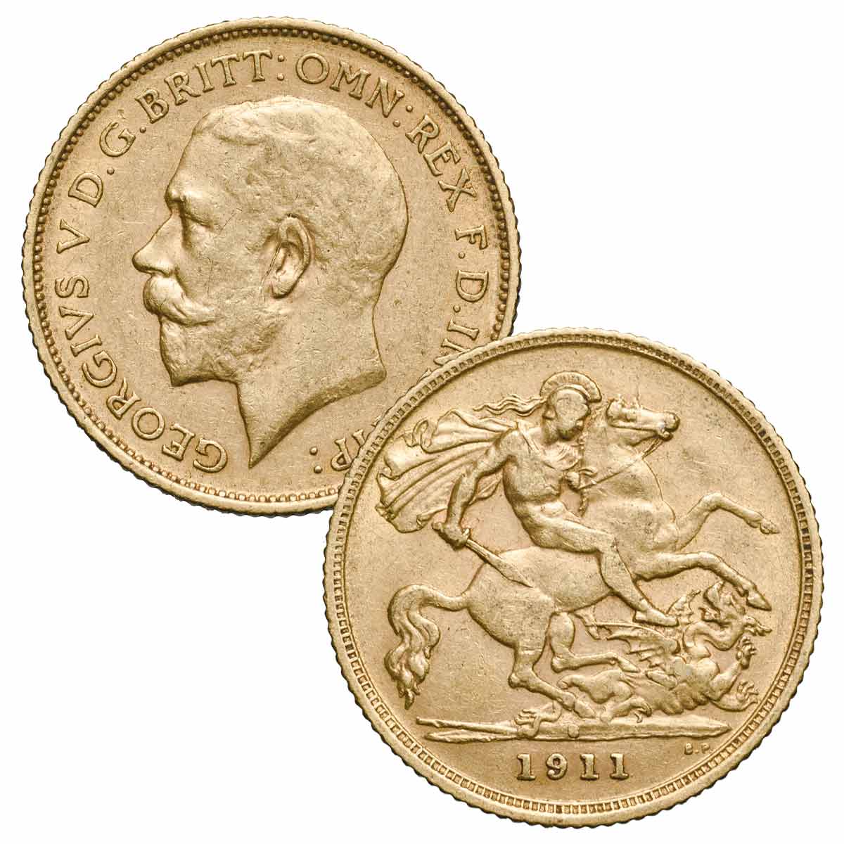 1902-16 Sydney Mint Half Sovereign Two Kings Pair about Very Fine-about Uncirculated - Image 3