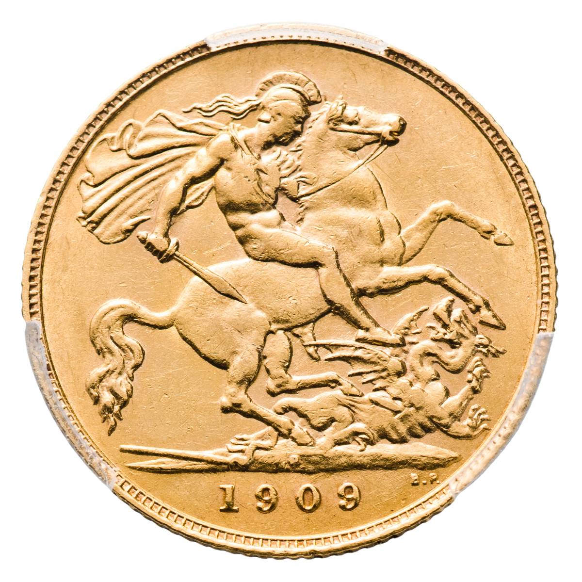1909 Perth Edward VII Gold Half Sovereign PCGS AU58 - Image 3