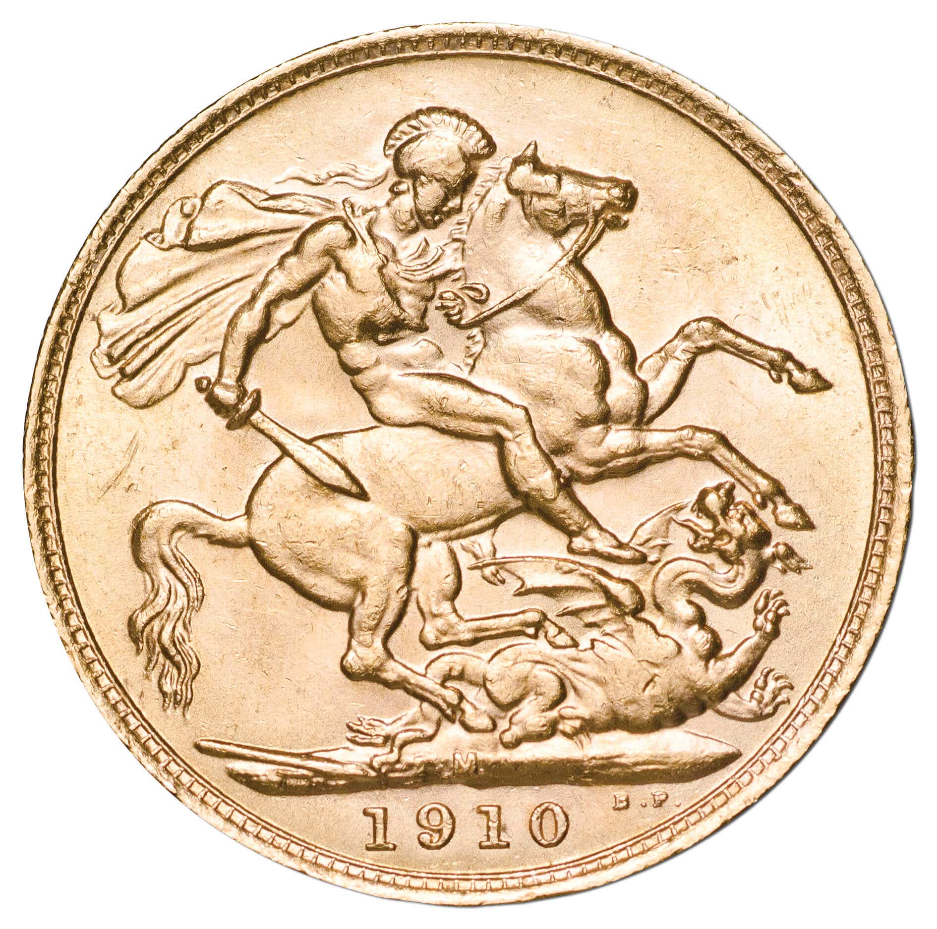 1910 Melbourne Edward VII Gold Sovereign Extremely Fine-about Uncirculated - Image 2