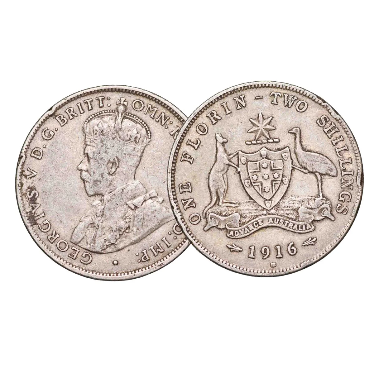 Australia George V 1911-18 Florin Good-Very Good 8-Coin Set (Mints of our choice) - Image 7