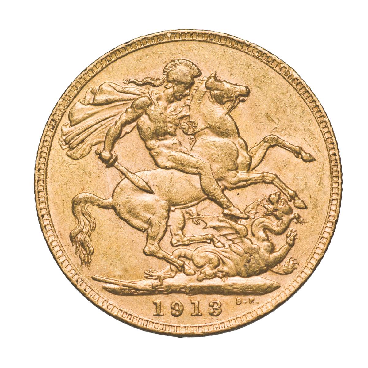 1913 Perth George V Gold Sovereign Extremely Fine-about Uncirculated