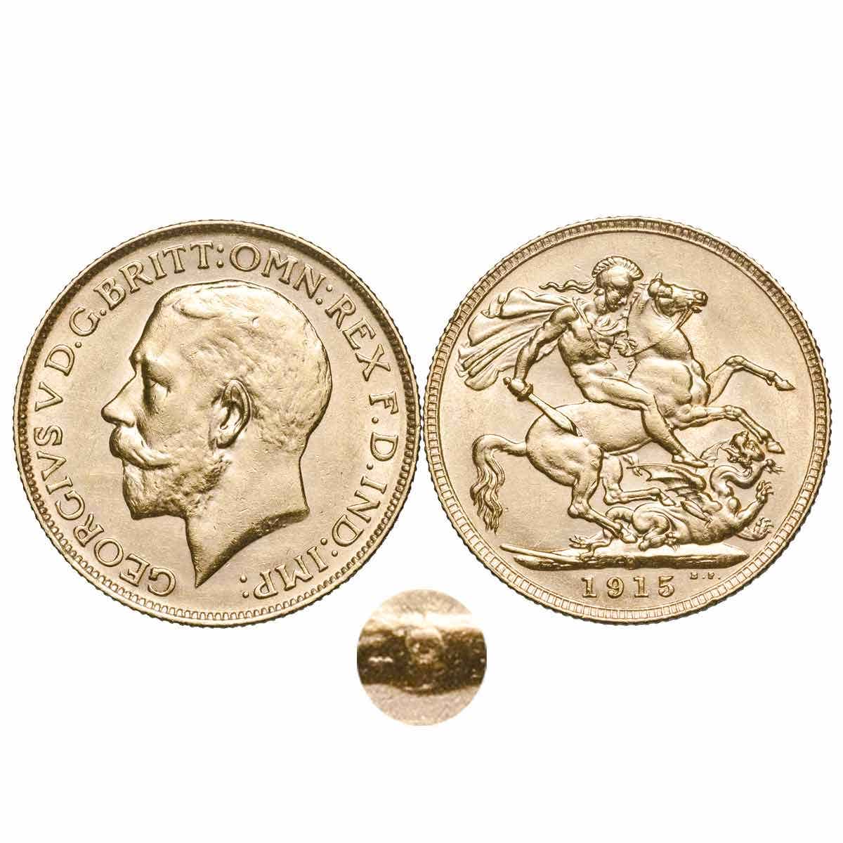 1915 Melbourne Sydney Perth George V Gold Sovereign 3-Coin Set Extremely Fine-about Uncirculated - Image 7