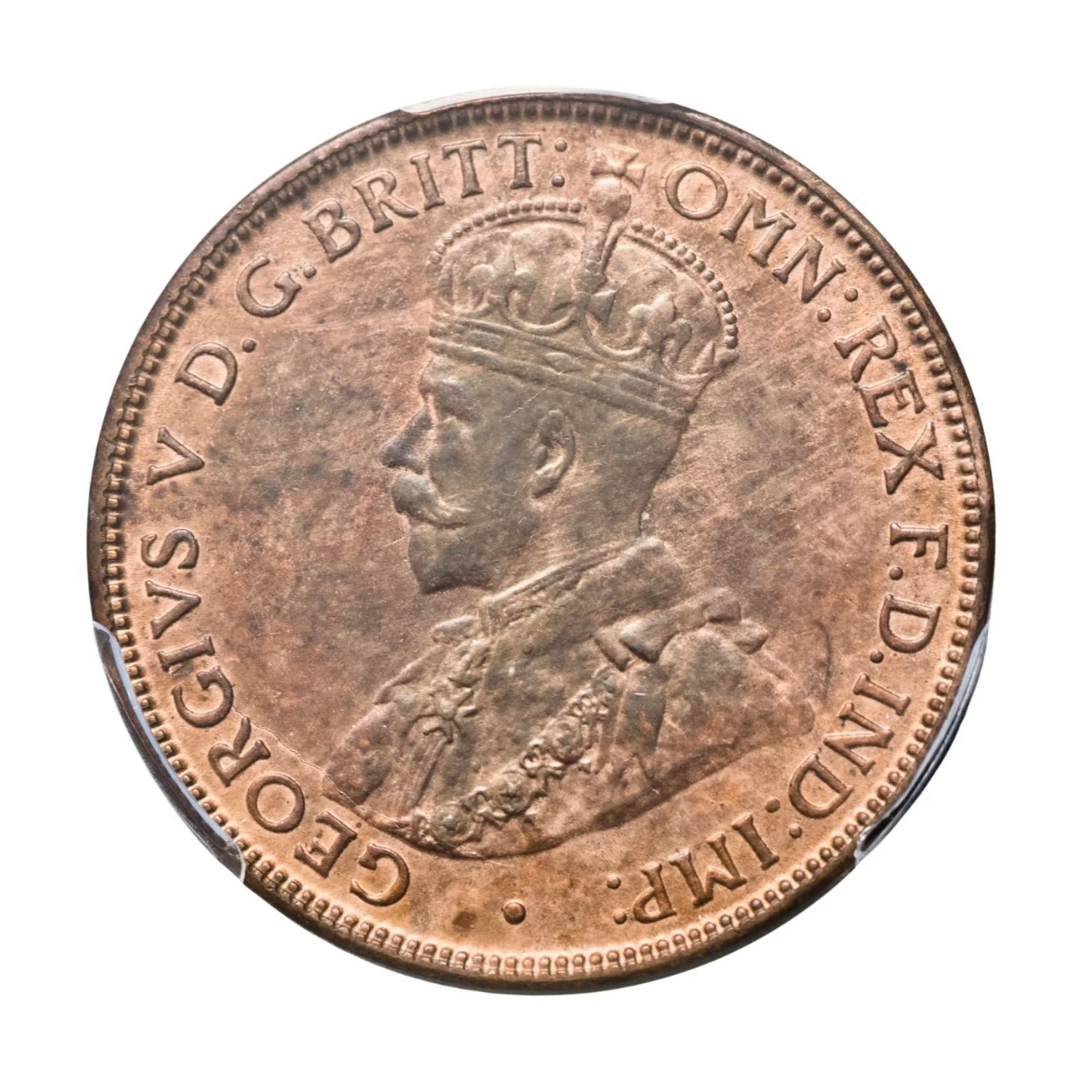 Australia George V 1918I Halfpenny PCGS Cleaned Unc Detail - Image 3