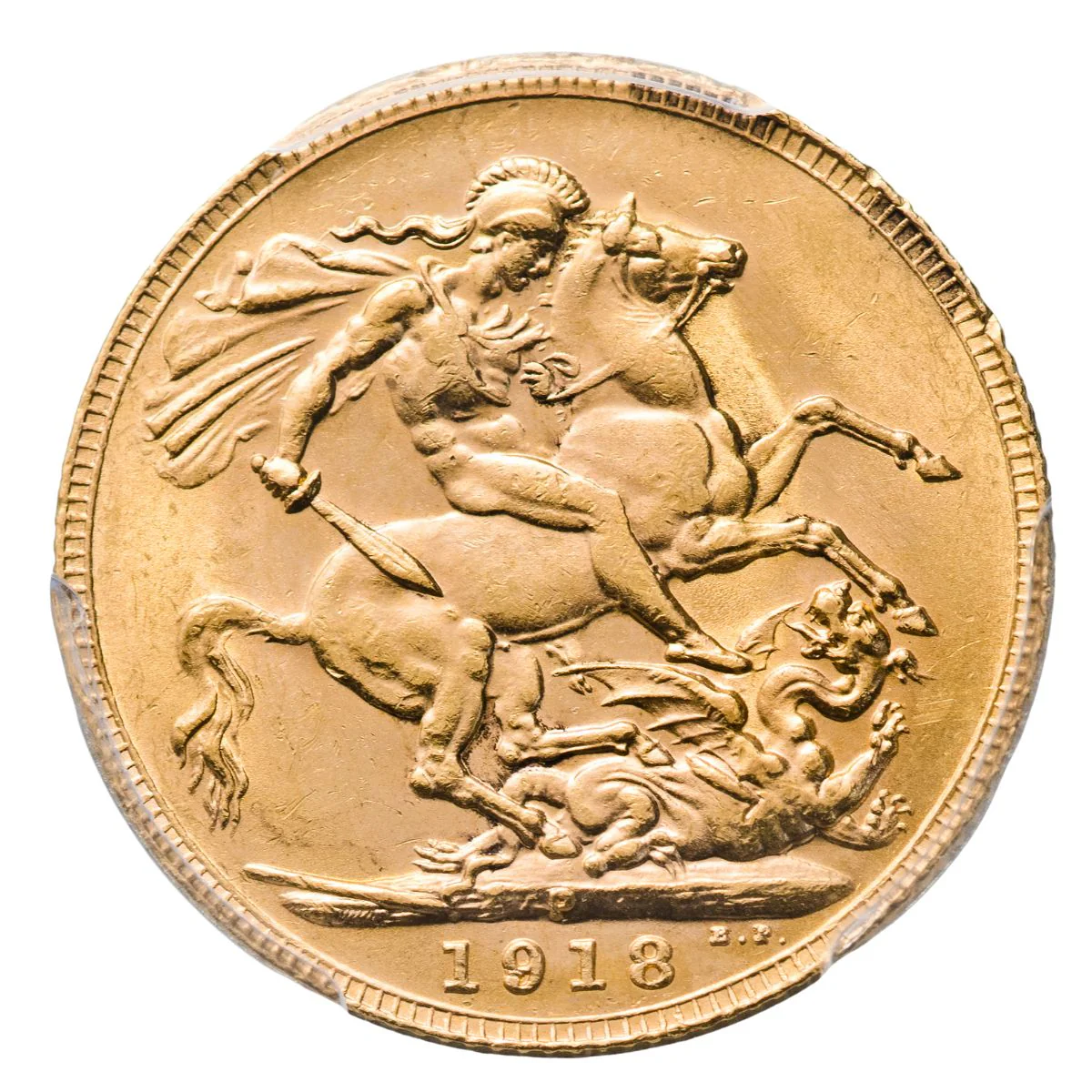 George V 1918P Gold Sovereign PCGS MS62 (Uncirculated) - Image 3
