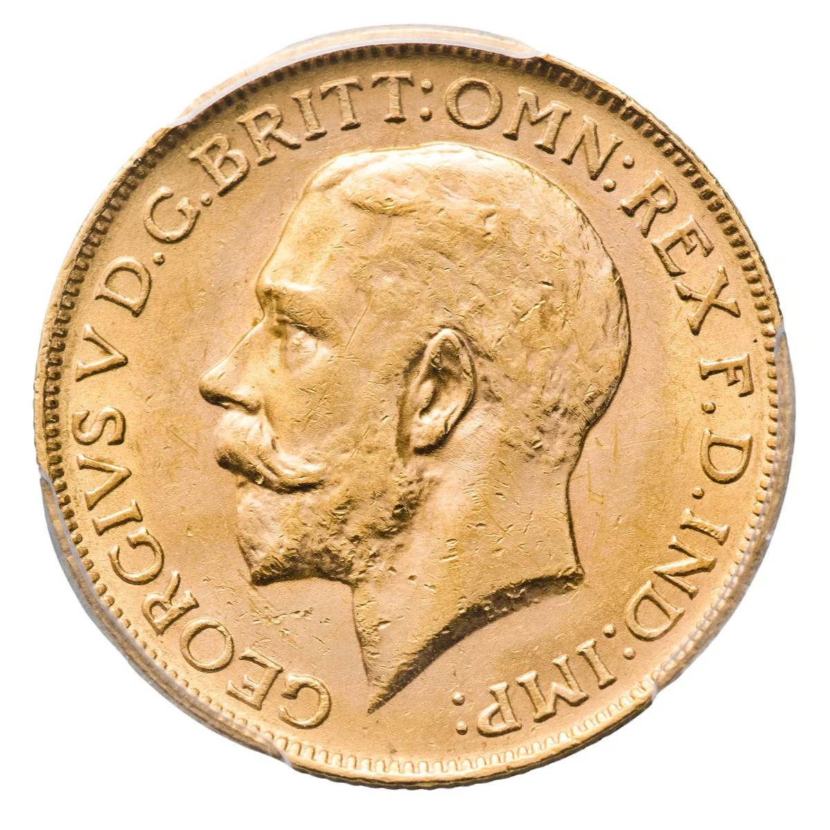 George V 1919P Gold Sovereign PCGS MS63 (Choice Uncirculated) - Image 2