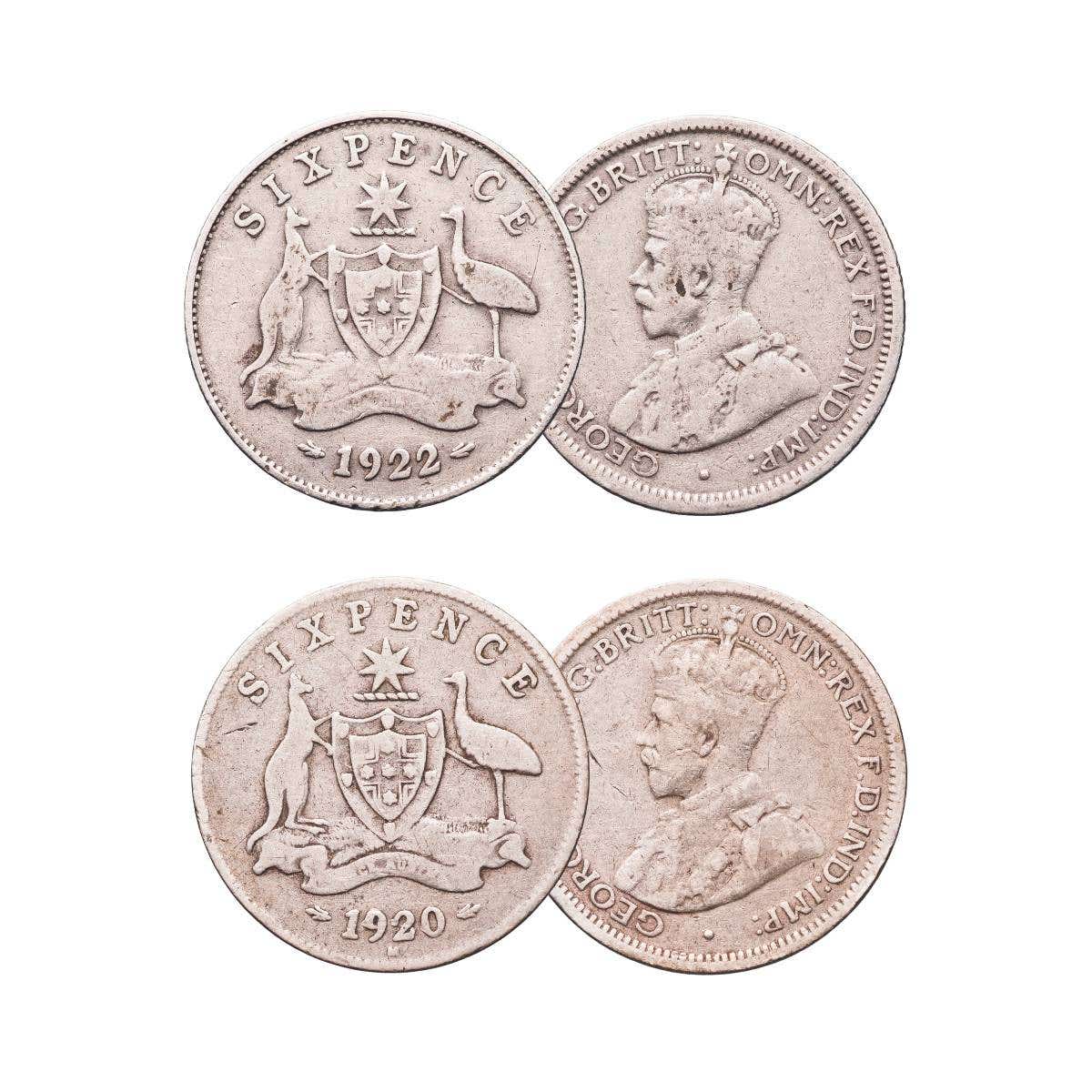 1920M & 1922 Sixpence Pair Good-Very Good