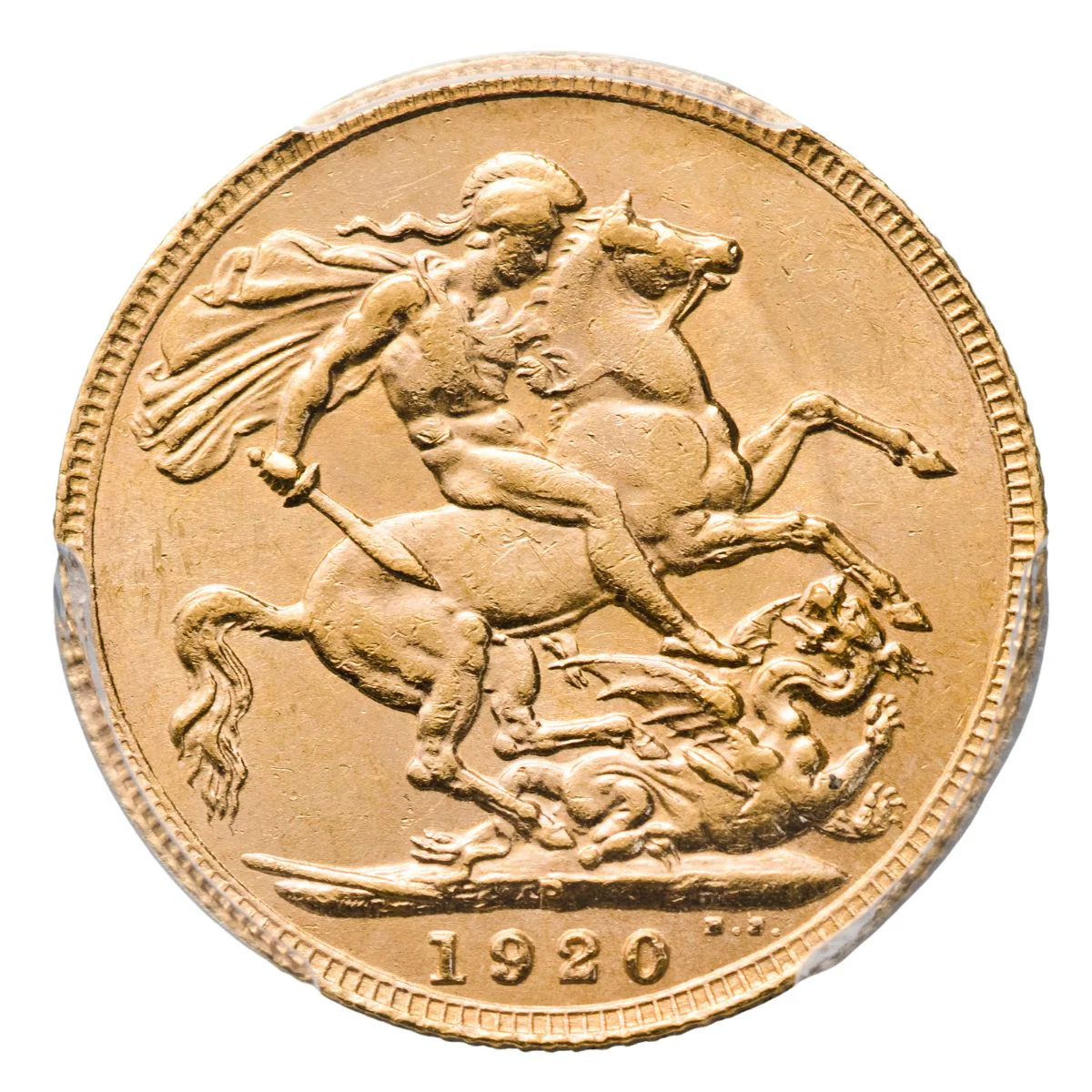 George V 1920P Gold Sovereign PCGS MS62 (Uncirculated) - Image 3
