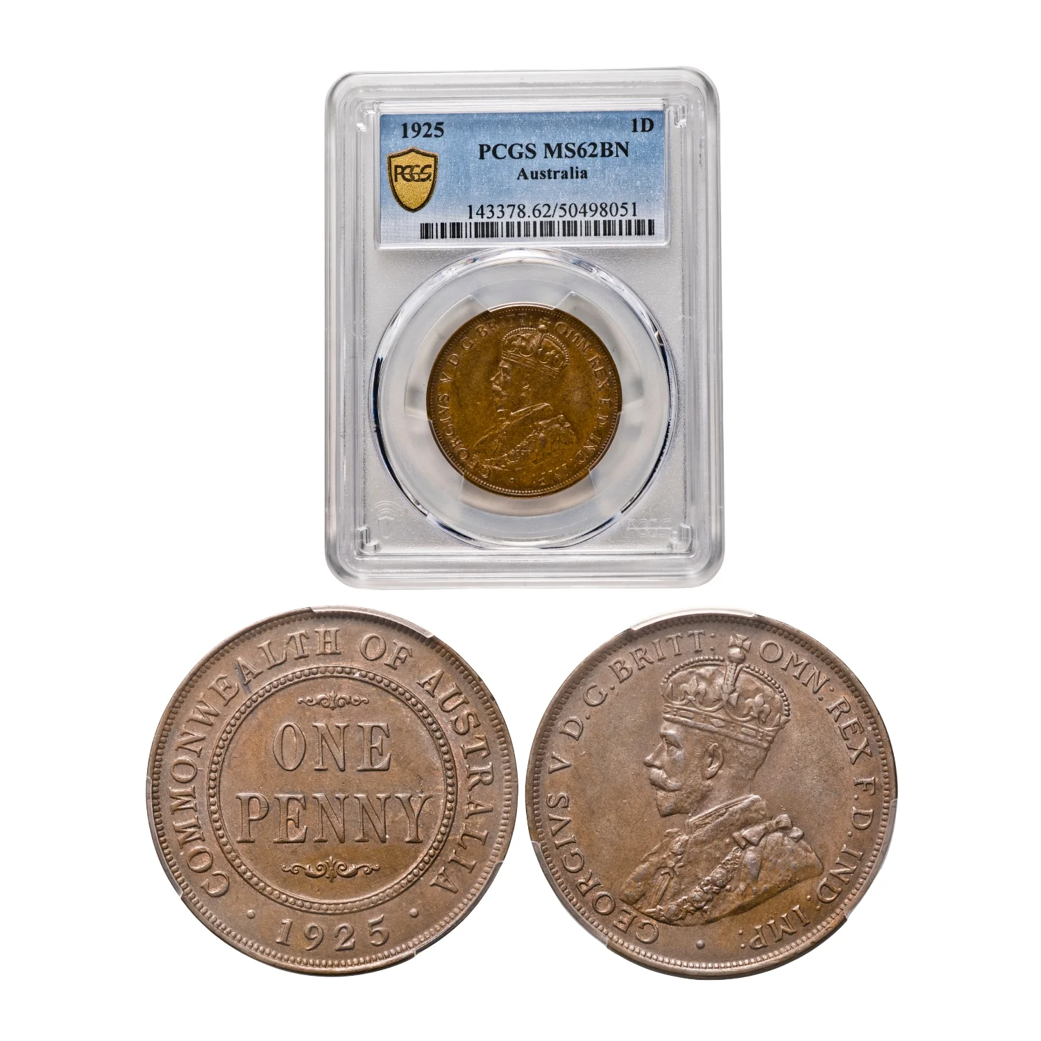 Australia George V 1925 6-Coin Set PCGS MS62-MS66 (Uncirculated-Gem Uncirculated) - Image 2