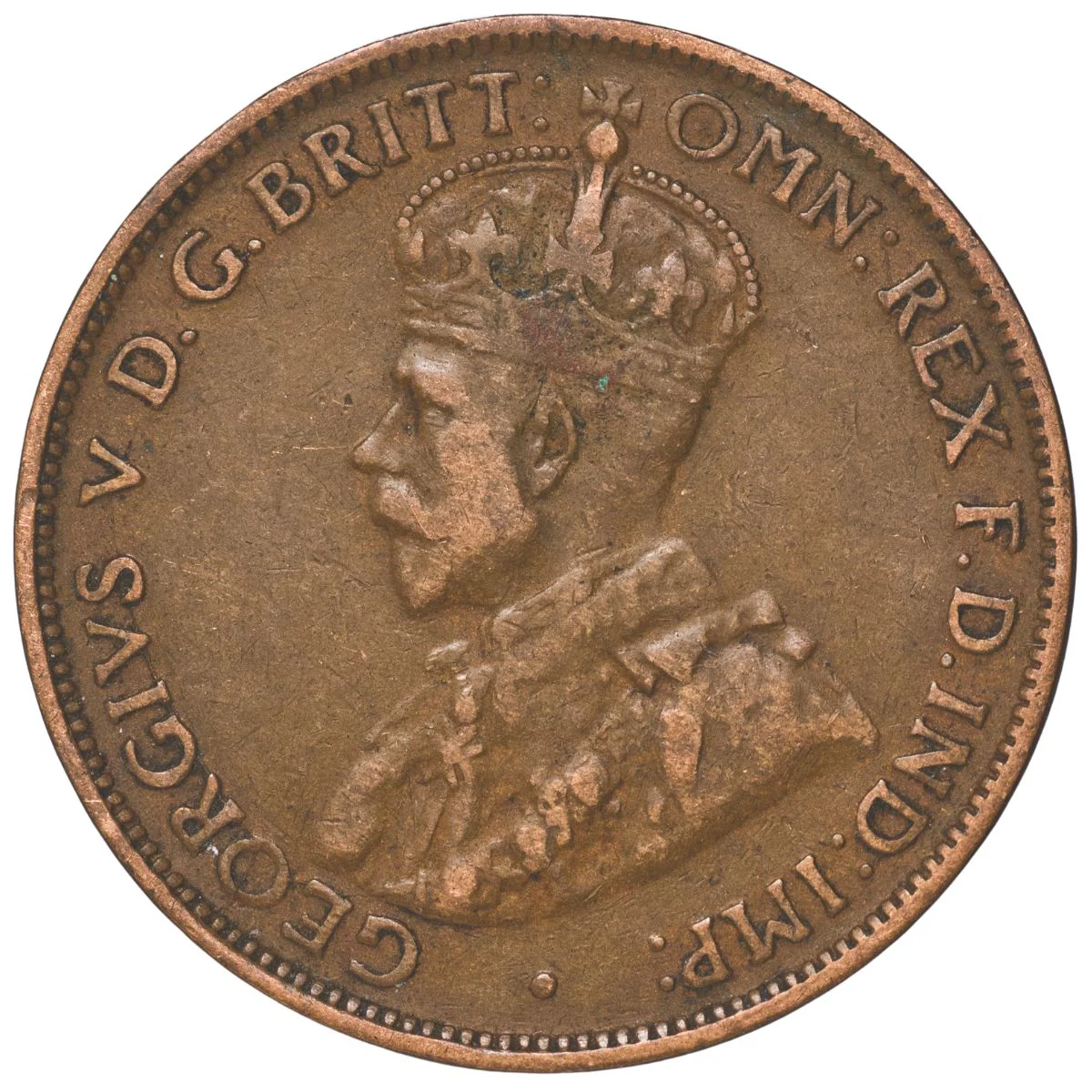 1926 Halfpenny "Half Moon" Die Crack W/ Normal Pair VG - Image 3