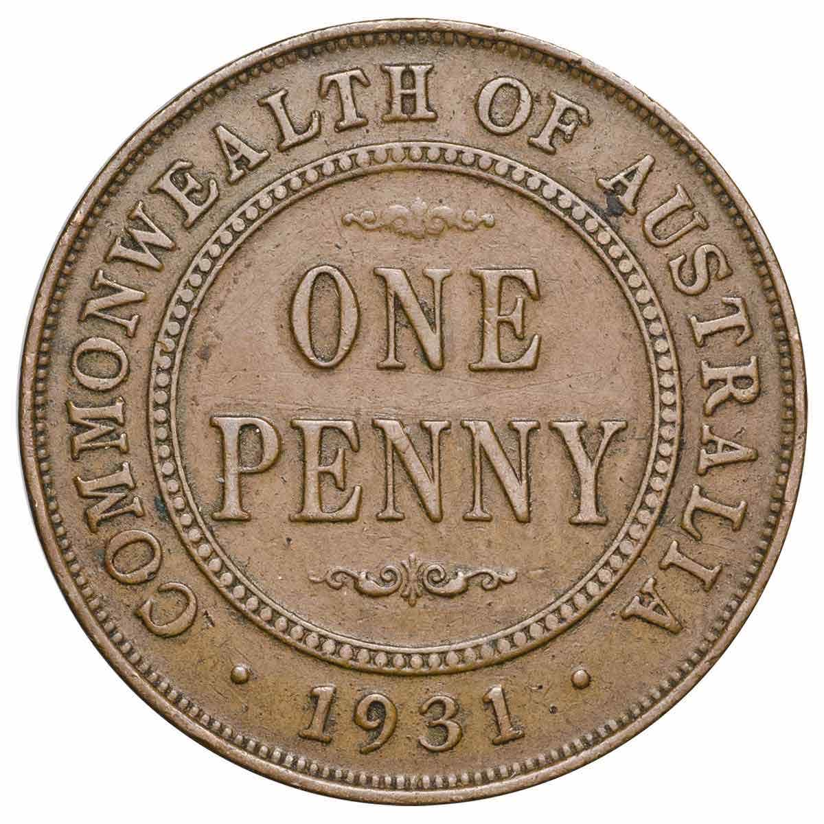 1931 Penny Indian & London Obverse Pair Fine-Very Fine - Image 2