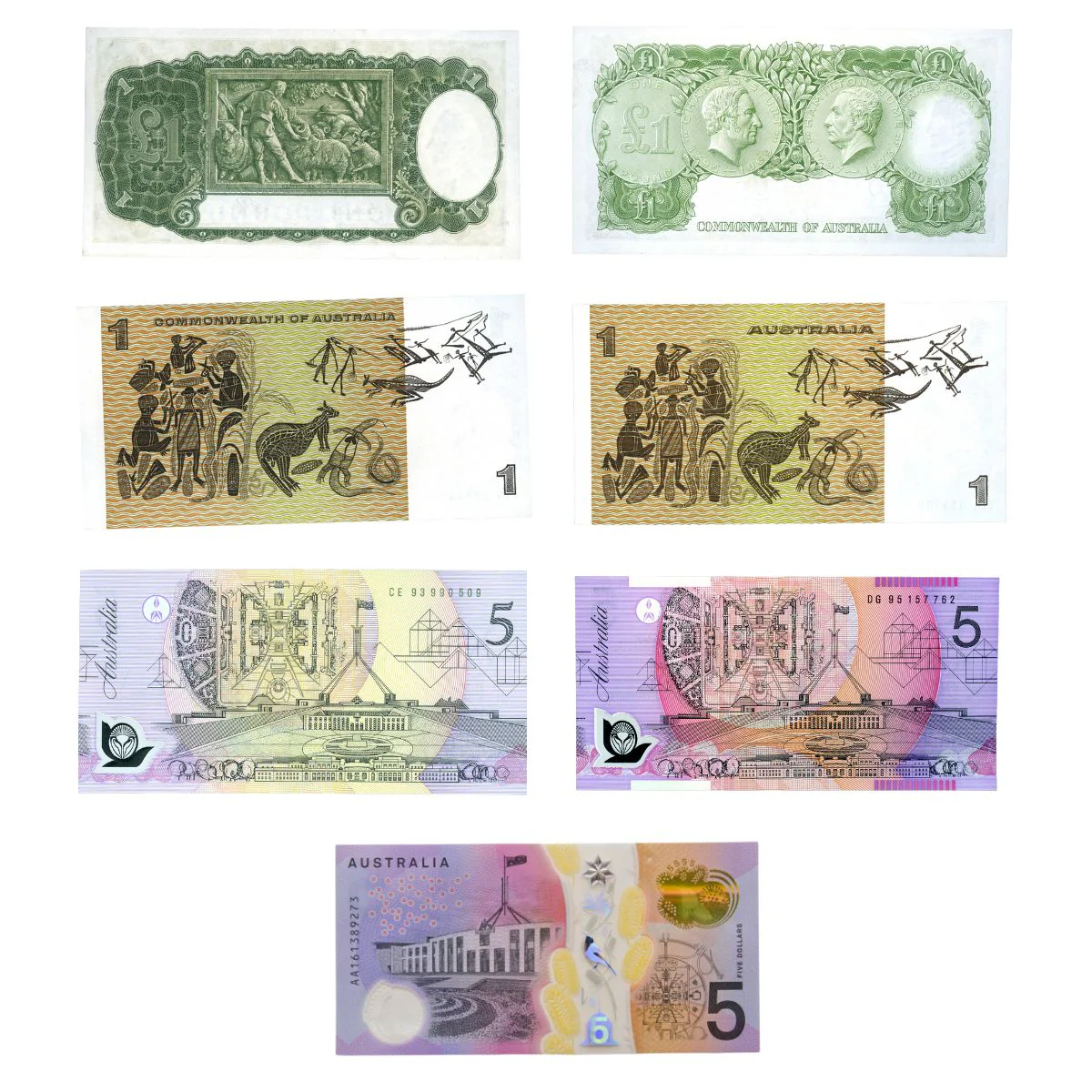 Australia 1938-2016 Royal Portraits Uncirculated 7-Note Set - Image 2