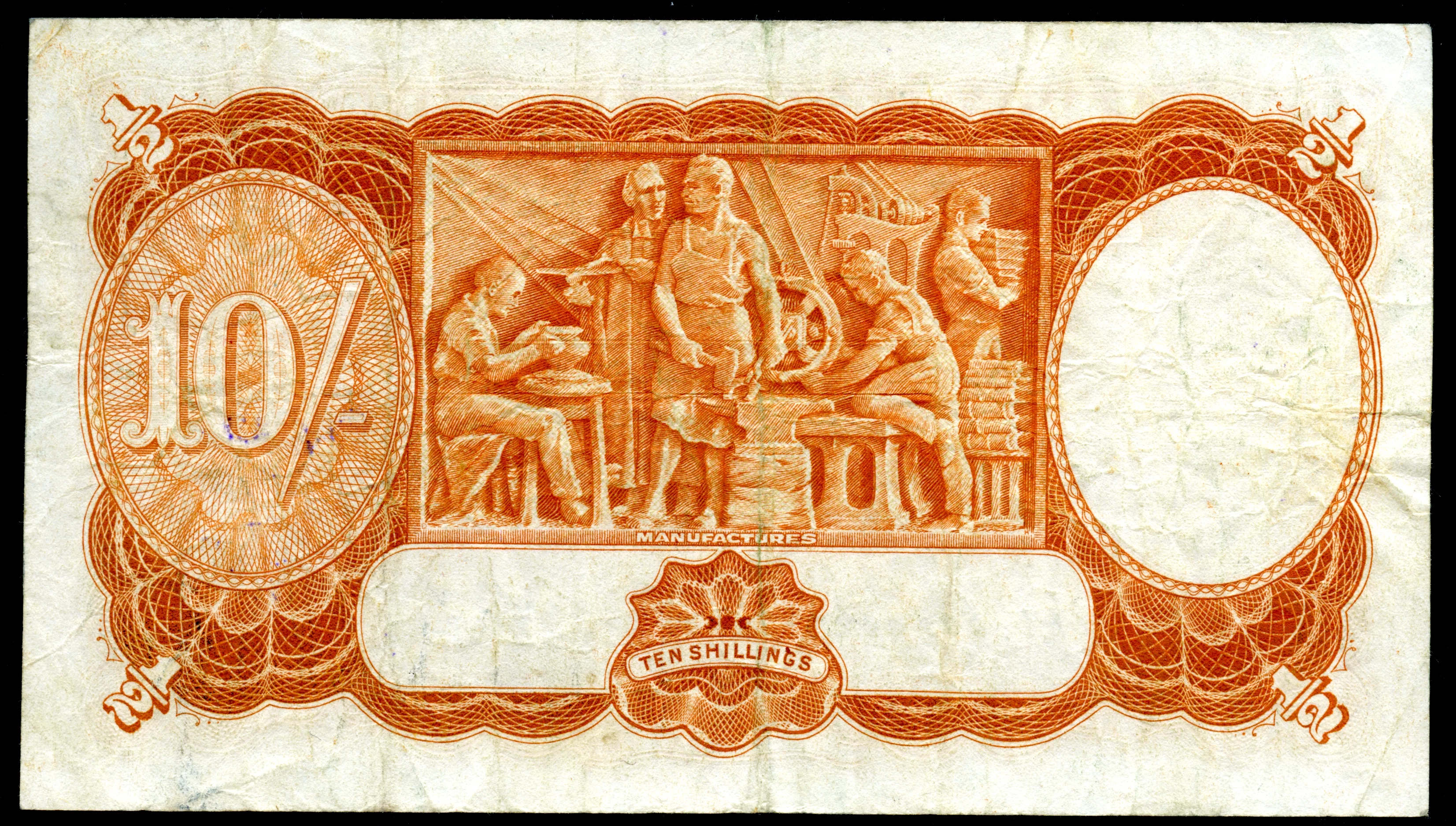 1949 10/-, £1, £5, £10 Coombs/Watt complete signature set of four notes (FINE-VF) - Image 9
