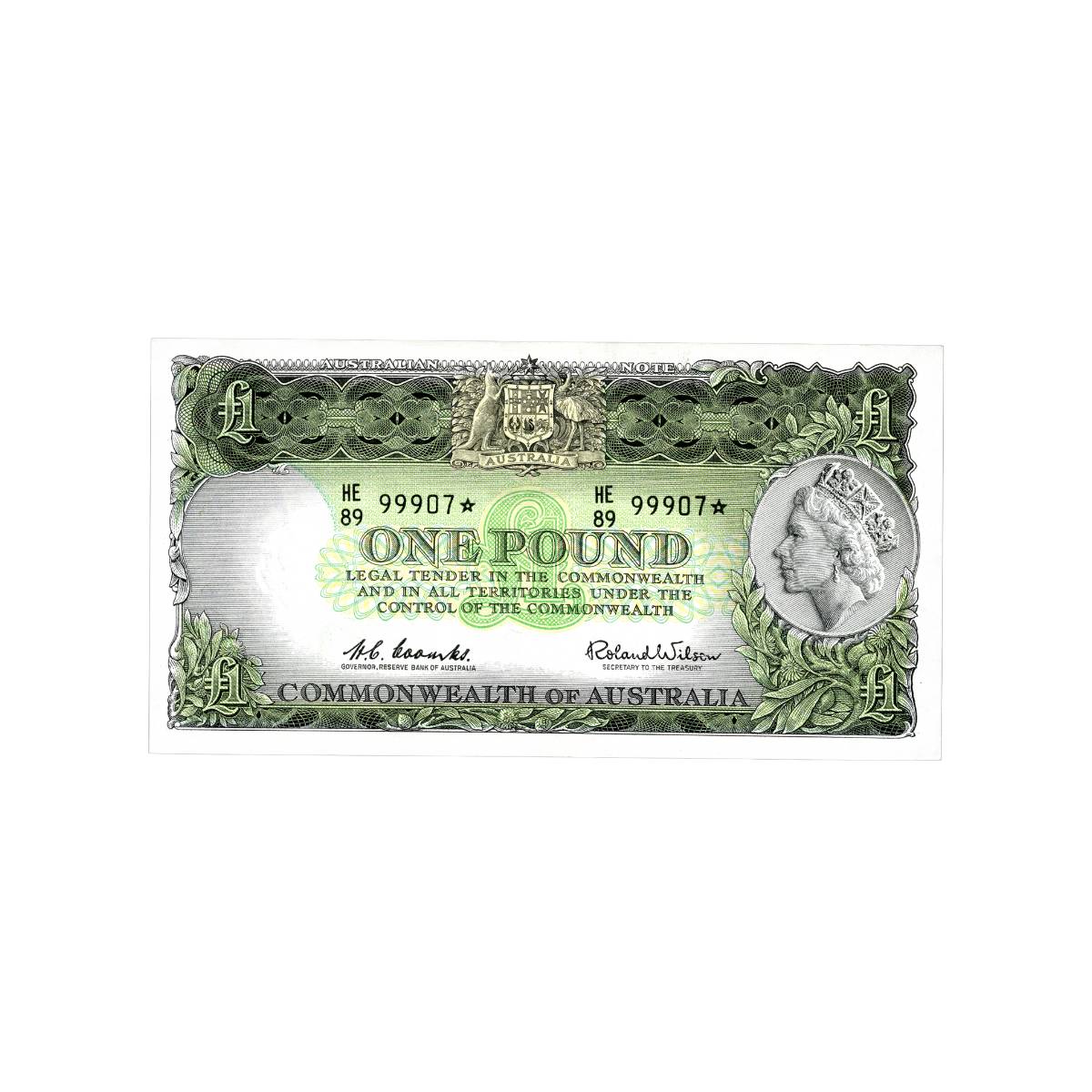 Australia 1961 £1 R34S Coombs/Wilson Reserve Bank about Uncirculated Star Note
