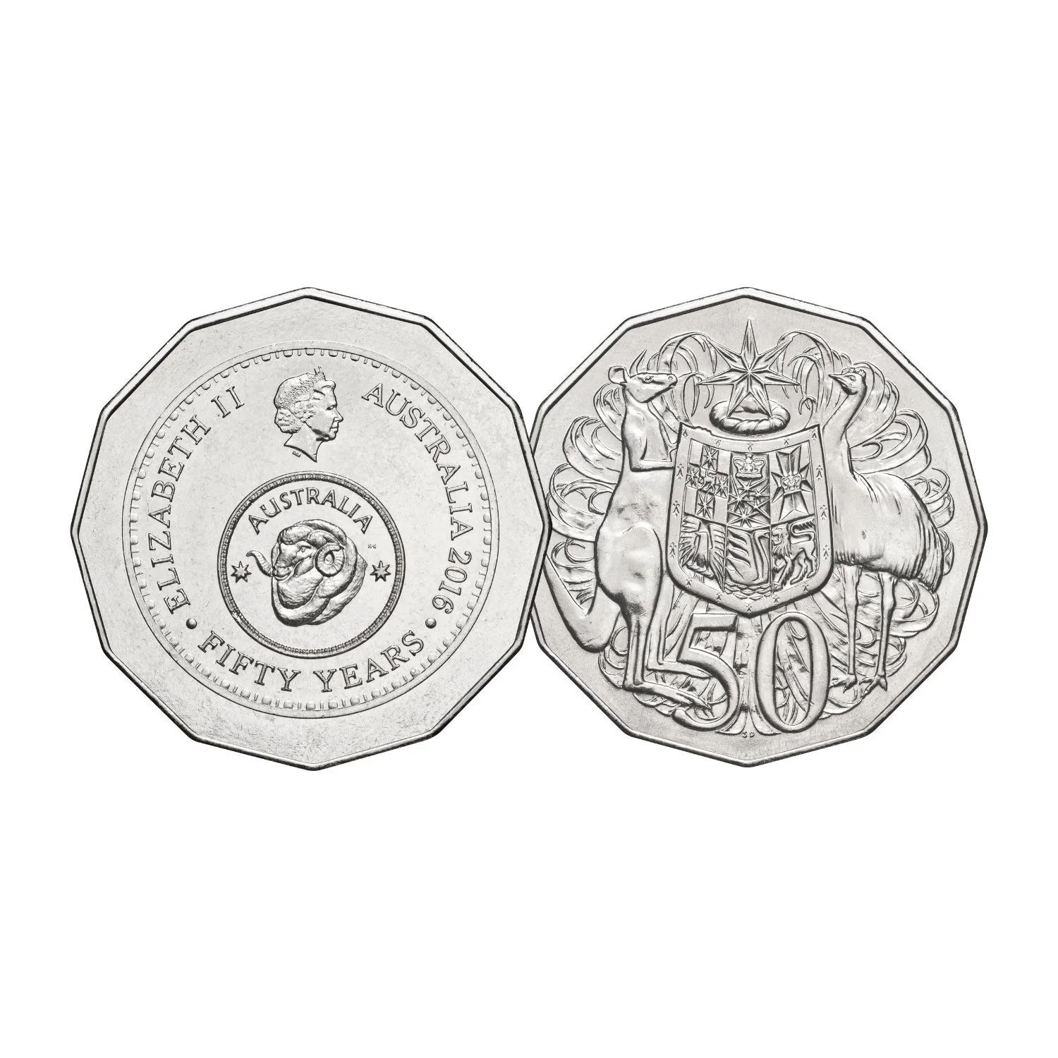Australia Queen Elizabeth II 1966-2022 50c Portrait Uncirculated 7-Coin Collection - Image 7