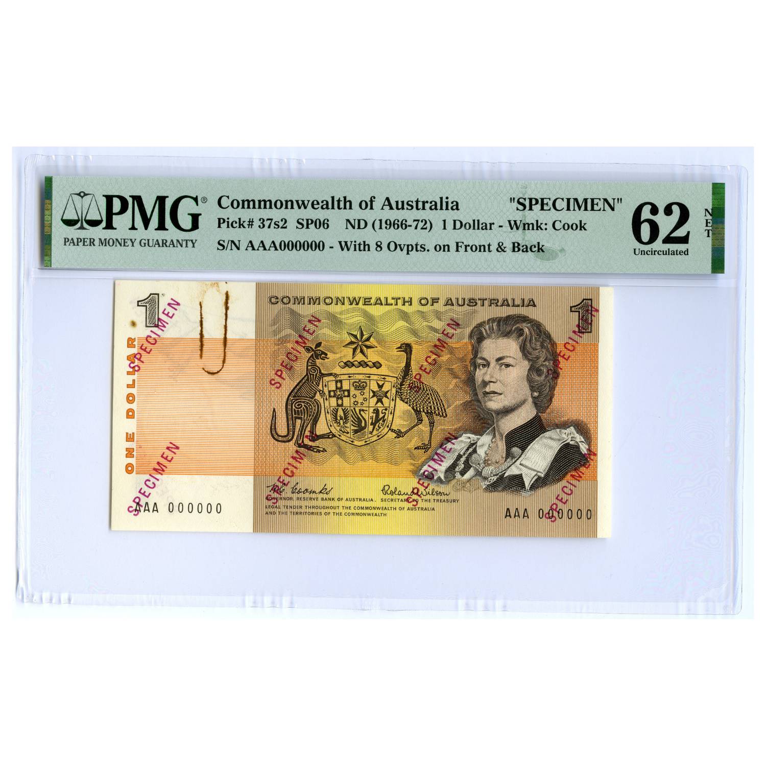 Australia 1966 $1 RSP06 Coombs/Wilson Type II Specimen PMG62 (Uncirculated)