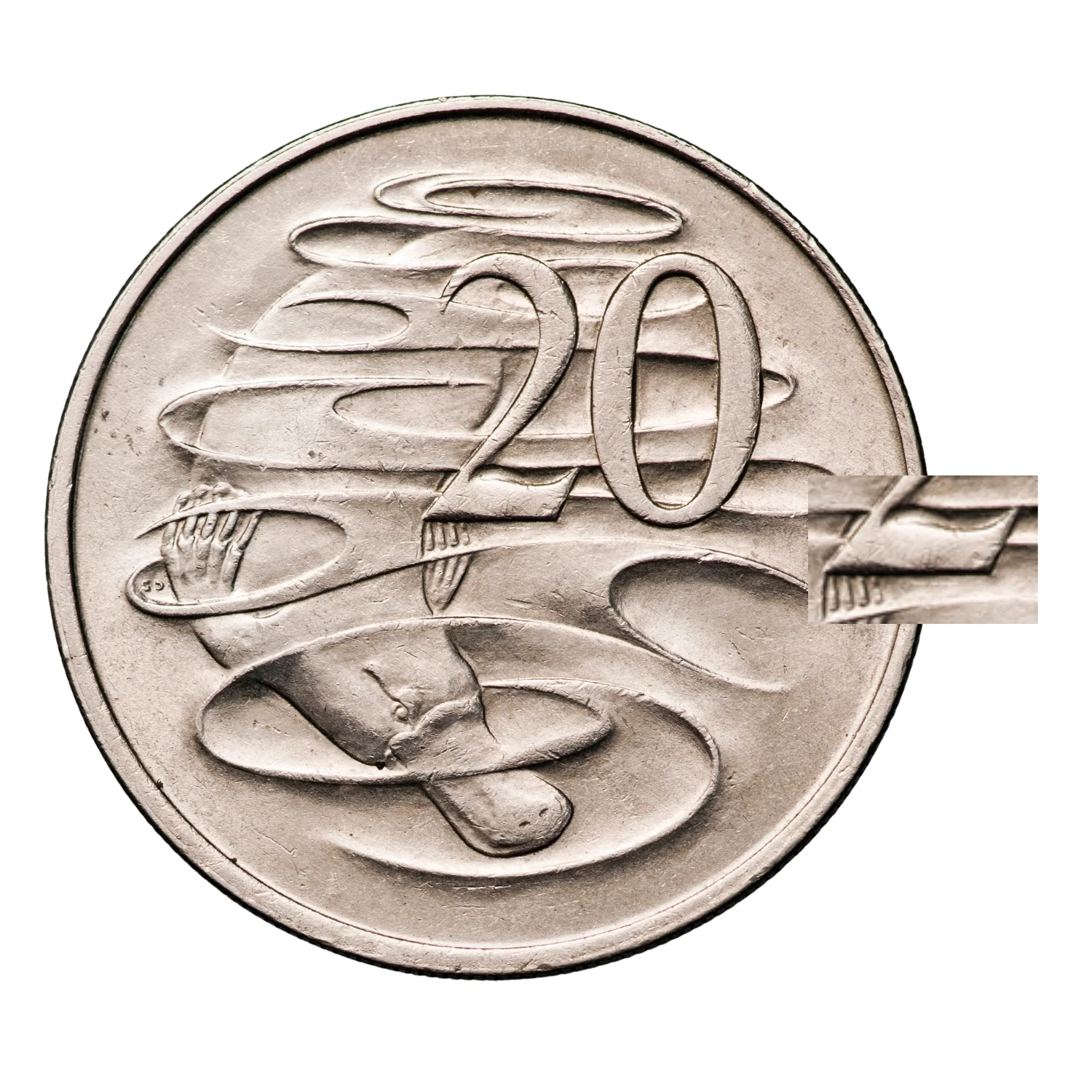Australia 1966 20c Wavy '2' about Uncirculated Coin