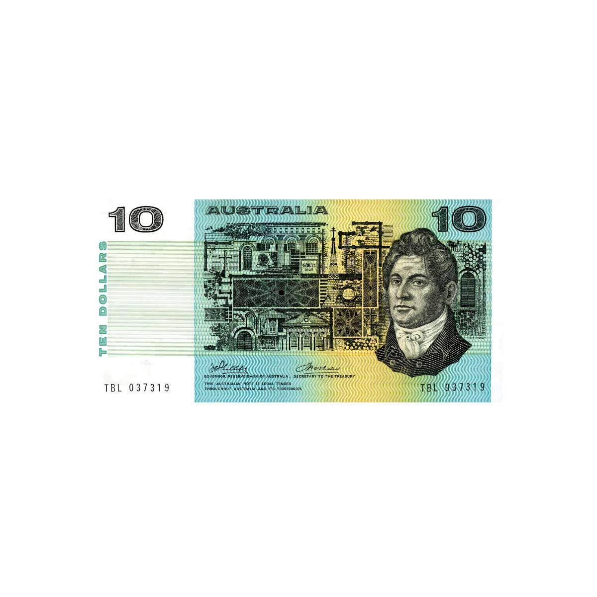 1974 $10 R305 Phillips/Wheeler Australia Banknote Uncirculated