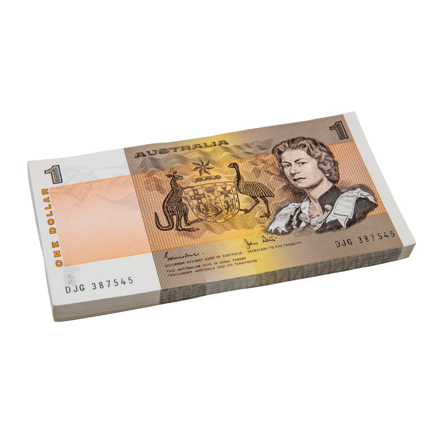 Australia 1982 $1 R78 Johnston/Stone Reserve Bank Bundle of 100 Uncirculated Banknotes