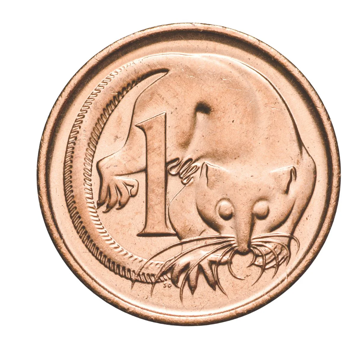 Australia 1983 1c Bronze Uncirculated 50-Coin Heads/Tails RAM Mint Roll - Image 2