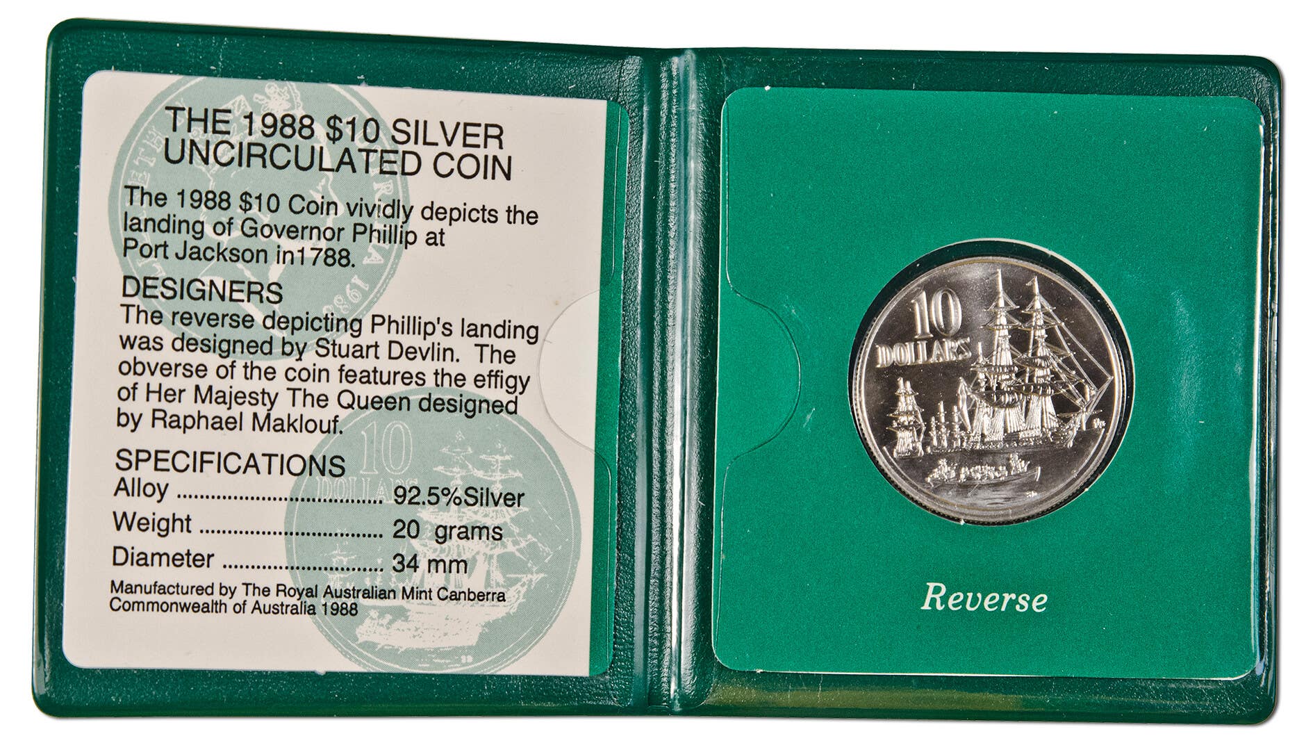 Australia 1988 $10 Bicentennial Silver Uncirculated Coin - Image 4