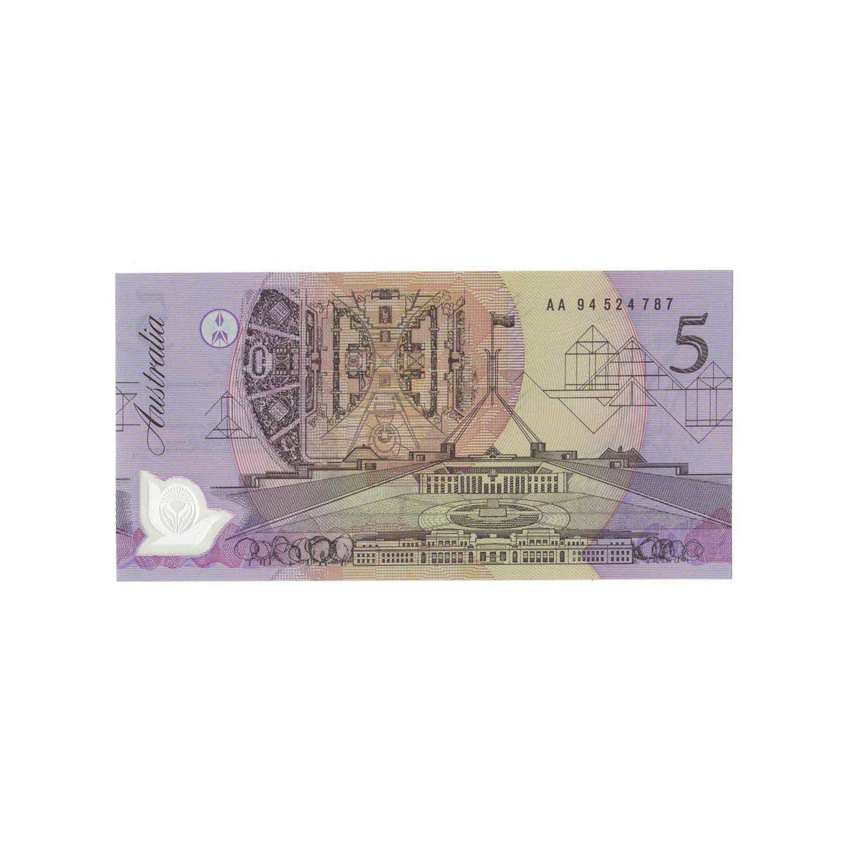 Australia 1992 $5 R214 Fraser/Cole Dark Green Serials Uncirculated Banknote