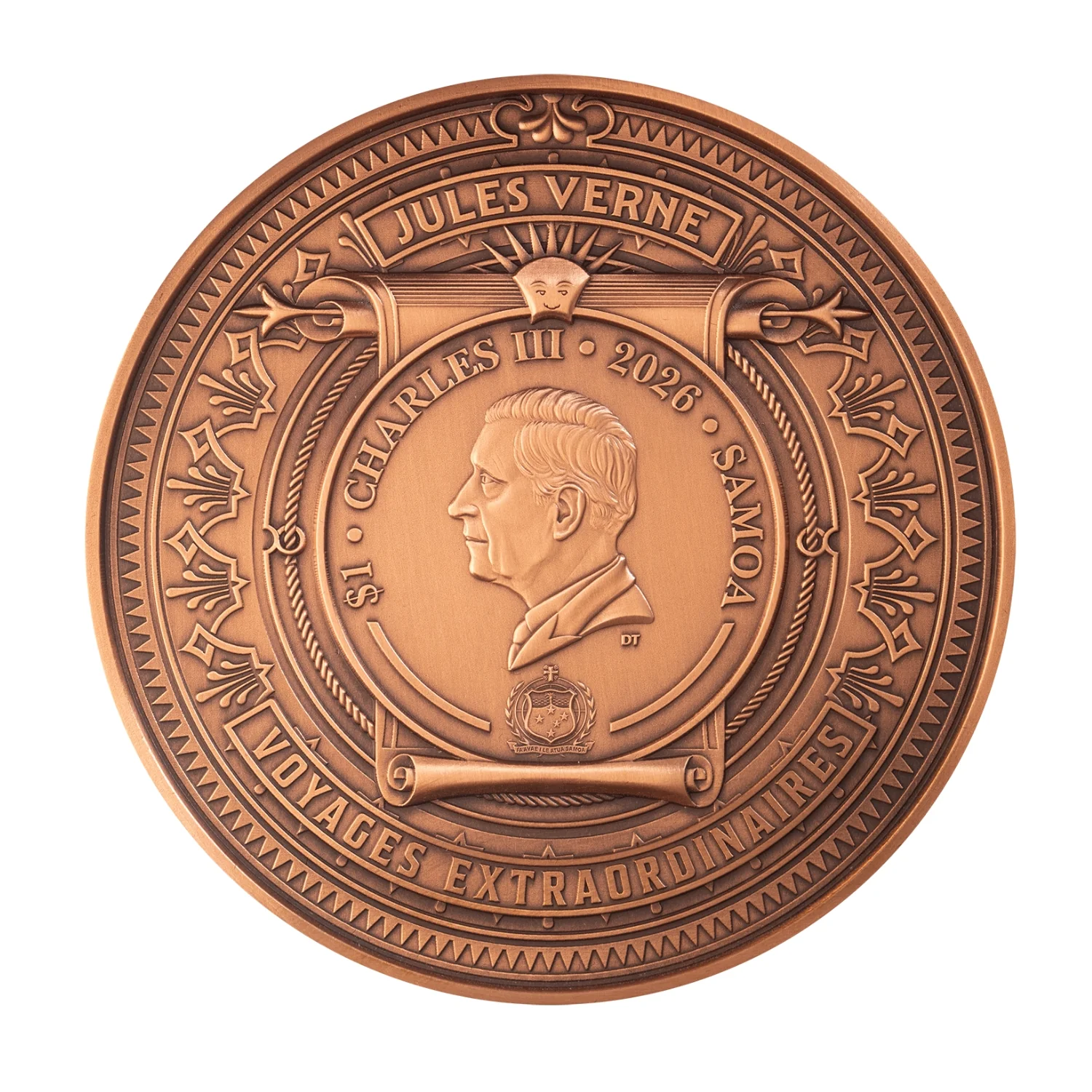 20,000 Leagues under the Sea 2026 $1 High Relief Rotating Silver & Copper Bimetal Antique Coin - Image 2