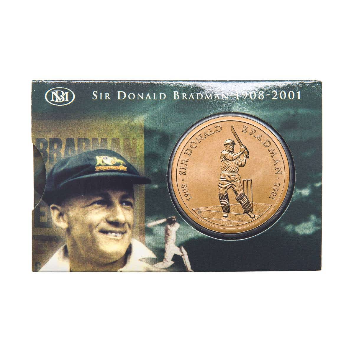 Australia Sir Donald Bradman 2001 $5 Aluminium-Bronze Uncirculated Coin - Image 3