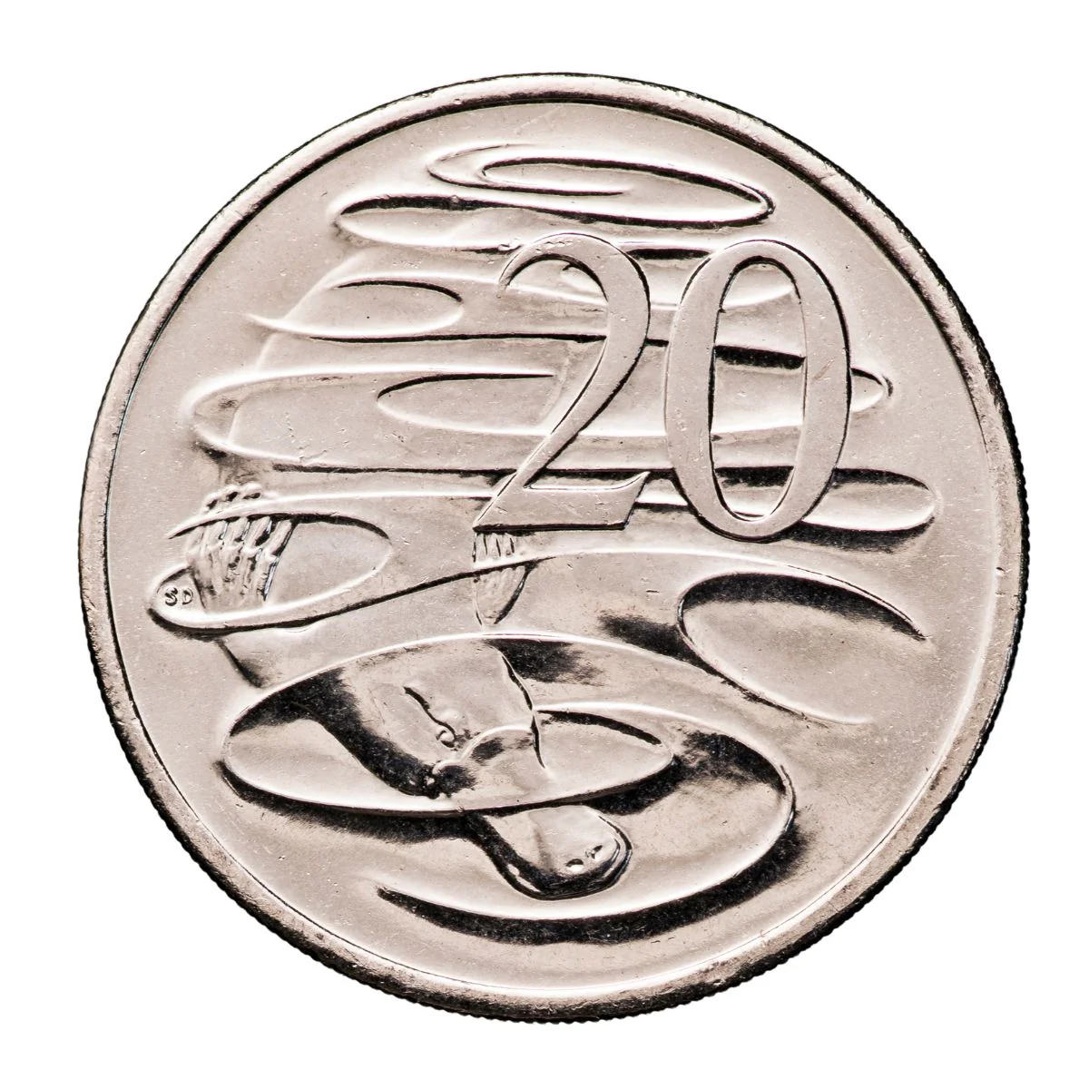 Australia 2005 20c Cupro-Nickel Uncirculated 20-Coin Heads/Tails Mint Roll - Image 2