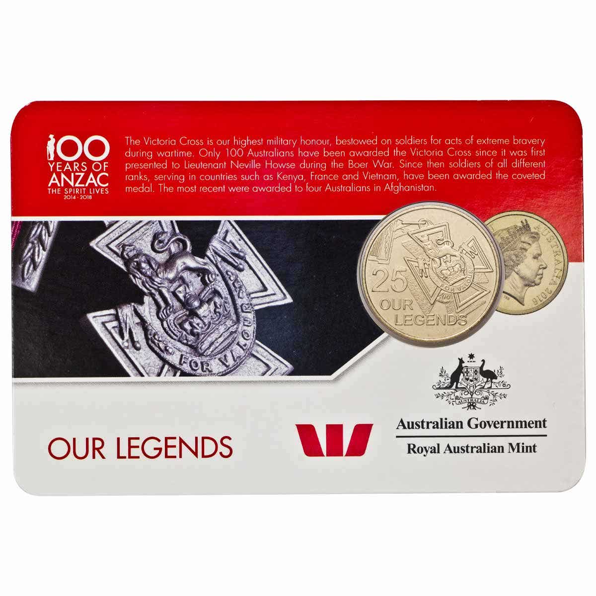 Australia Victoria Cross 2016 25c Aluminium-Bronze Uncirculated Coin - Image 2