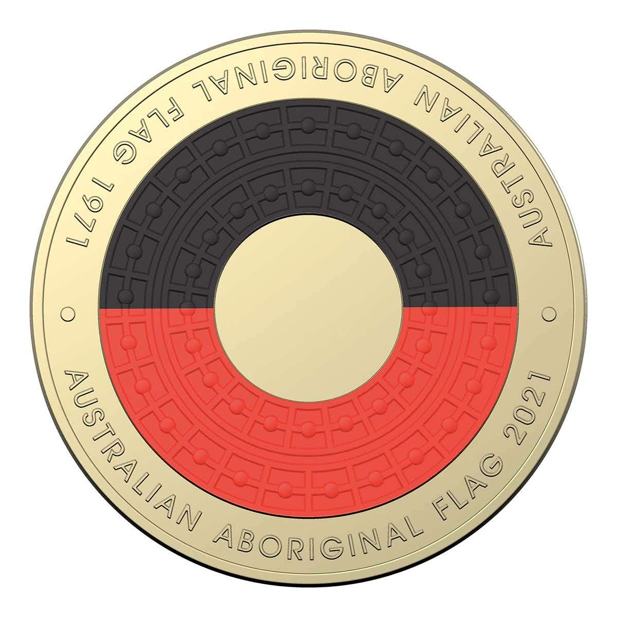 2021 $2 Aboriginal Flag Coloured Al-Br Uncirculated Mint Roll - Image 2