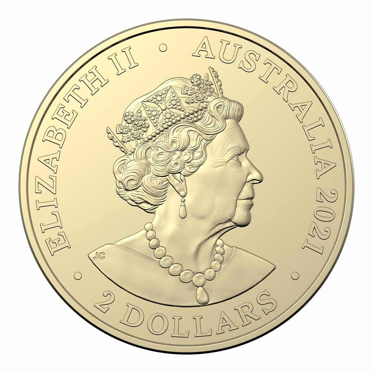 2021 $2 Aboriginal Flag Coloured Al-Br Uncirculated Mint Roll - Image 3