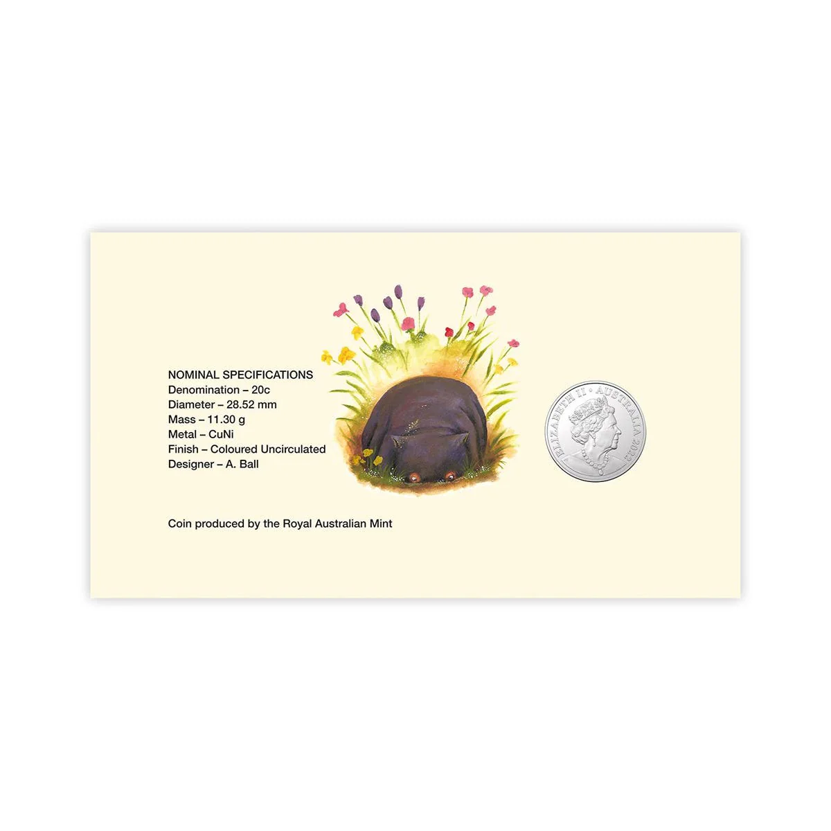 2022 20c Diary of a Wombat Stamp and Coin Cover - Image 2