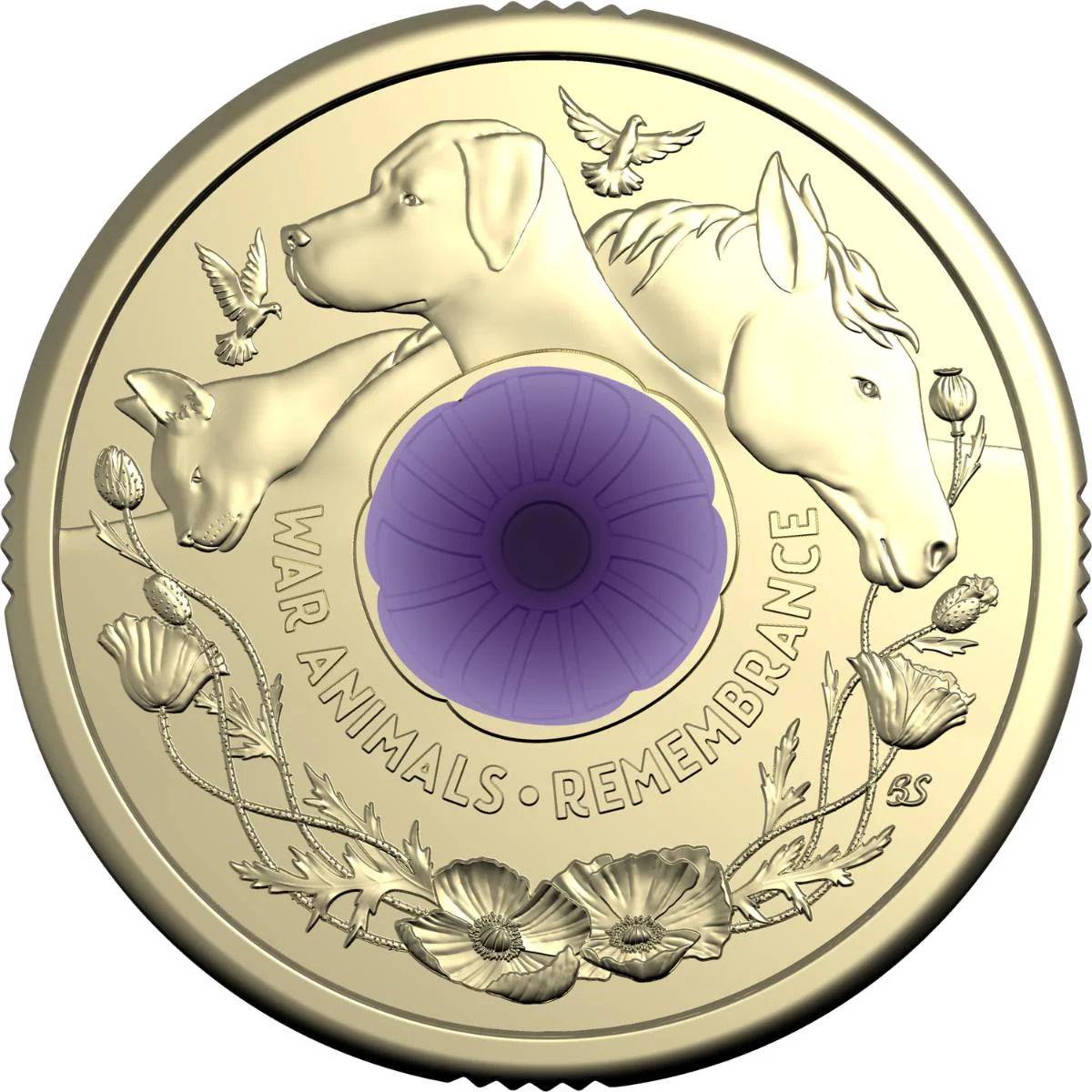 Australia War Animals Remembrance 2024 $2 Aluminium-Bronze Uncirculated 25-Coin RAM Roll - Image 3