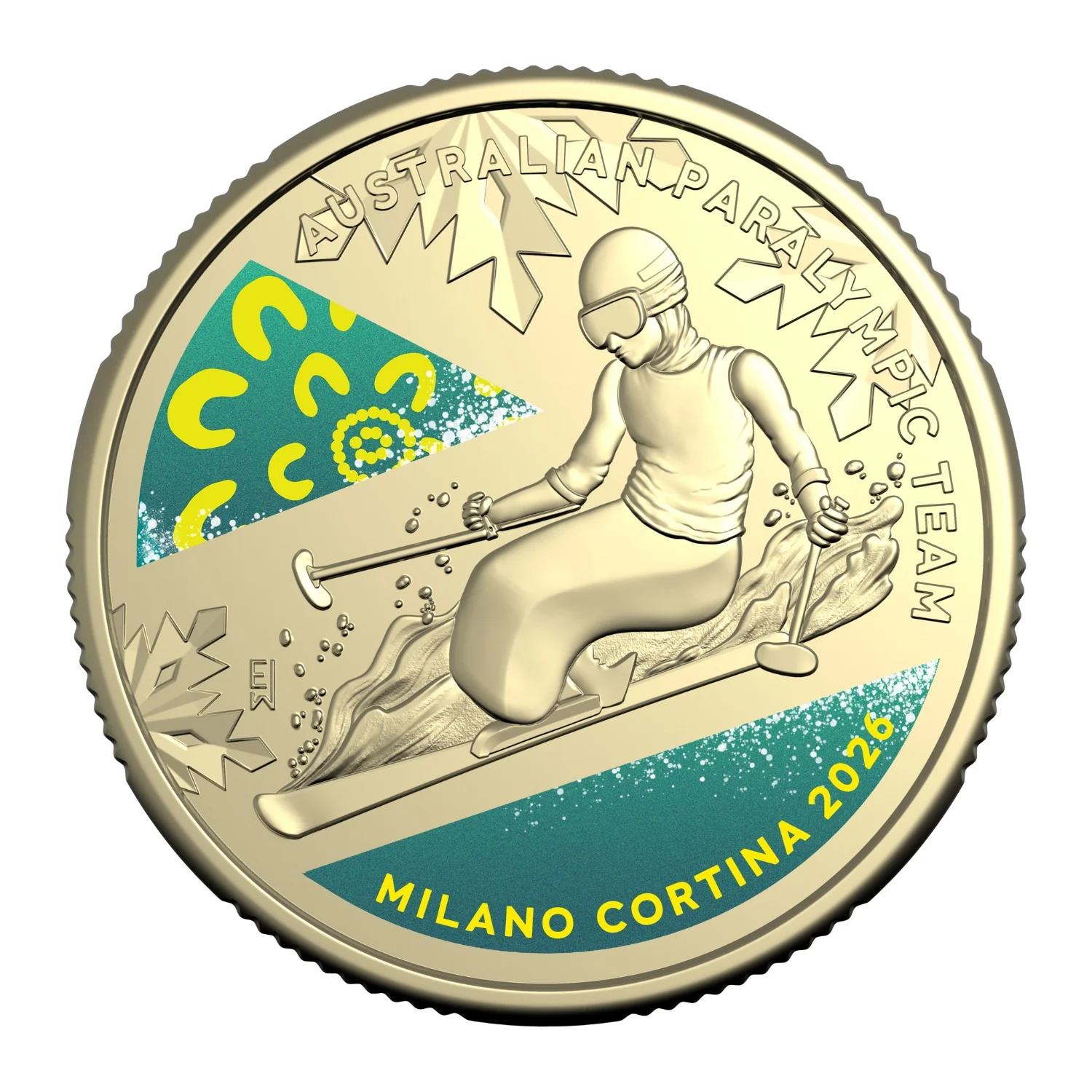 Australia Winter Paralympics 2026 $1 Colour Aluminium-Bronze Uncirculated Coin - Image 2