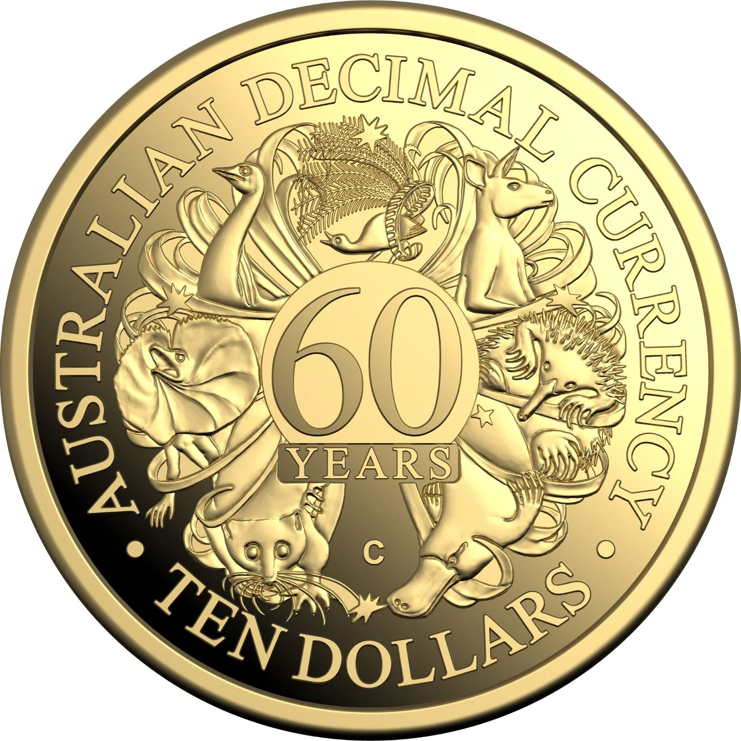 Australia 60th Anniversary of Decimal Currency 2026 $10 C Mintmark Gold Proof Coin - Image 2