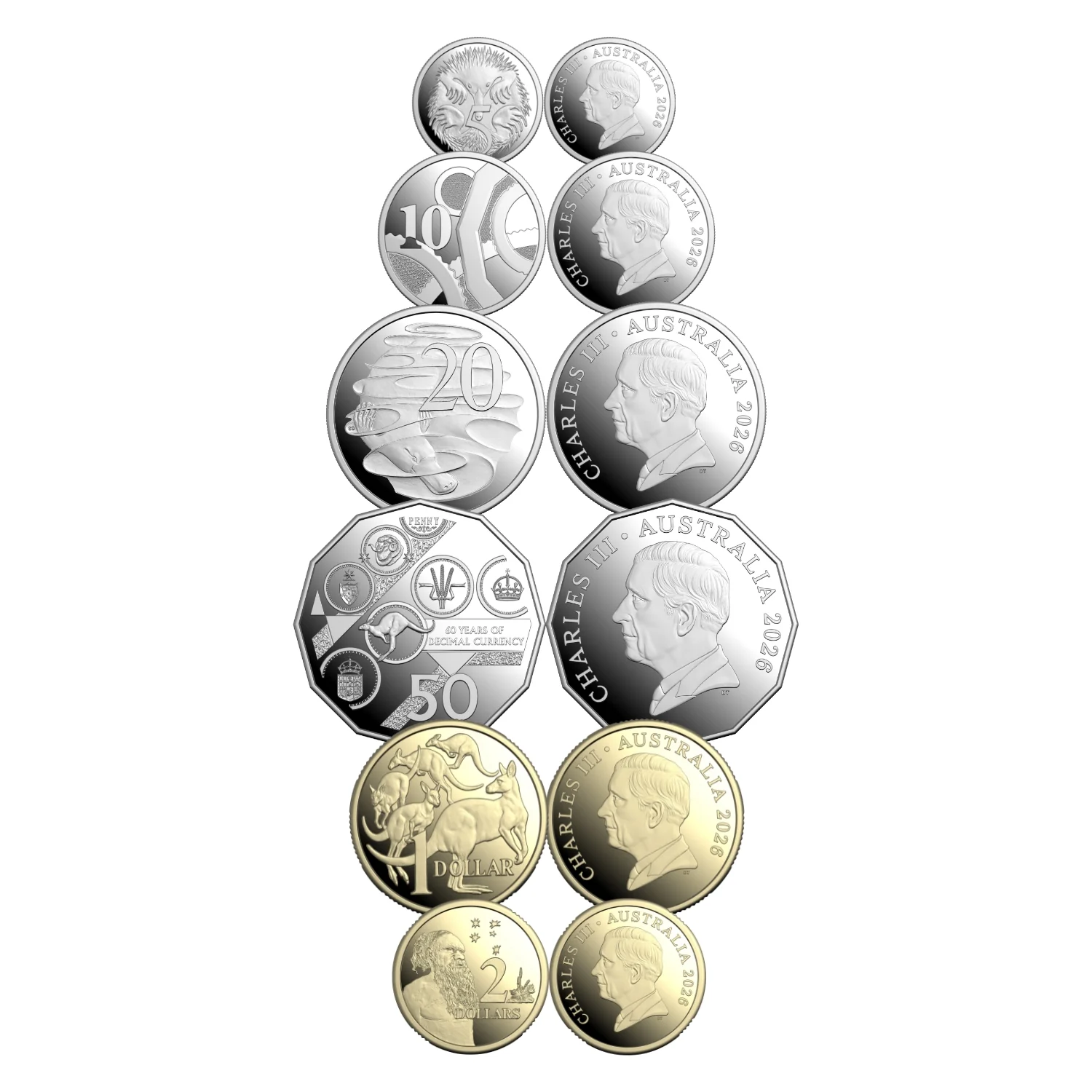 Australia Decimal Currency 60th Anniversary 2026 6-Coin Proof Set - Image 8