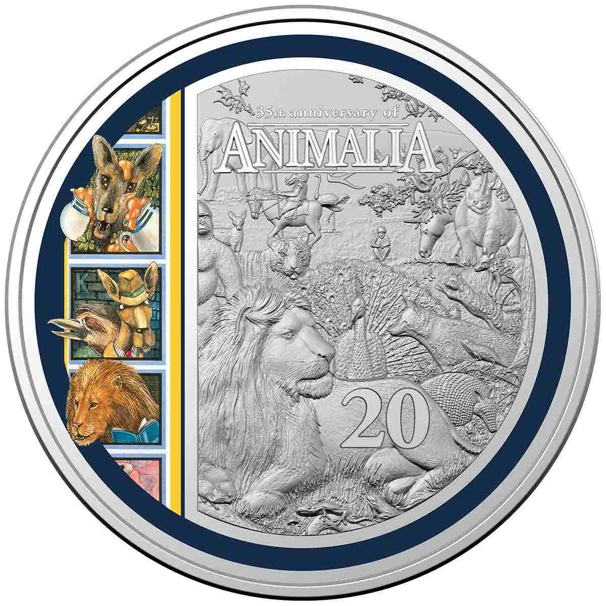 Australia Animalia 35th Anniversary 2021 20c Colour Cupro-Nickel Uncirculated Coin