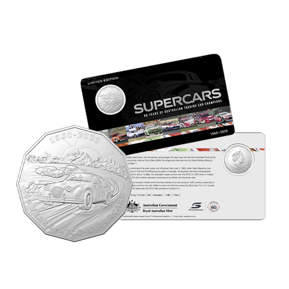 60 Years of Australian Supercars 2020 50c Uncirculated 9-Coin Collection - Image 10