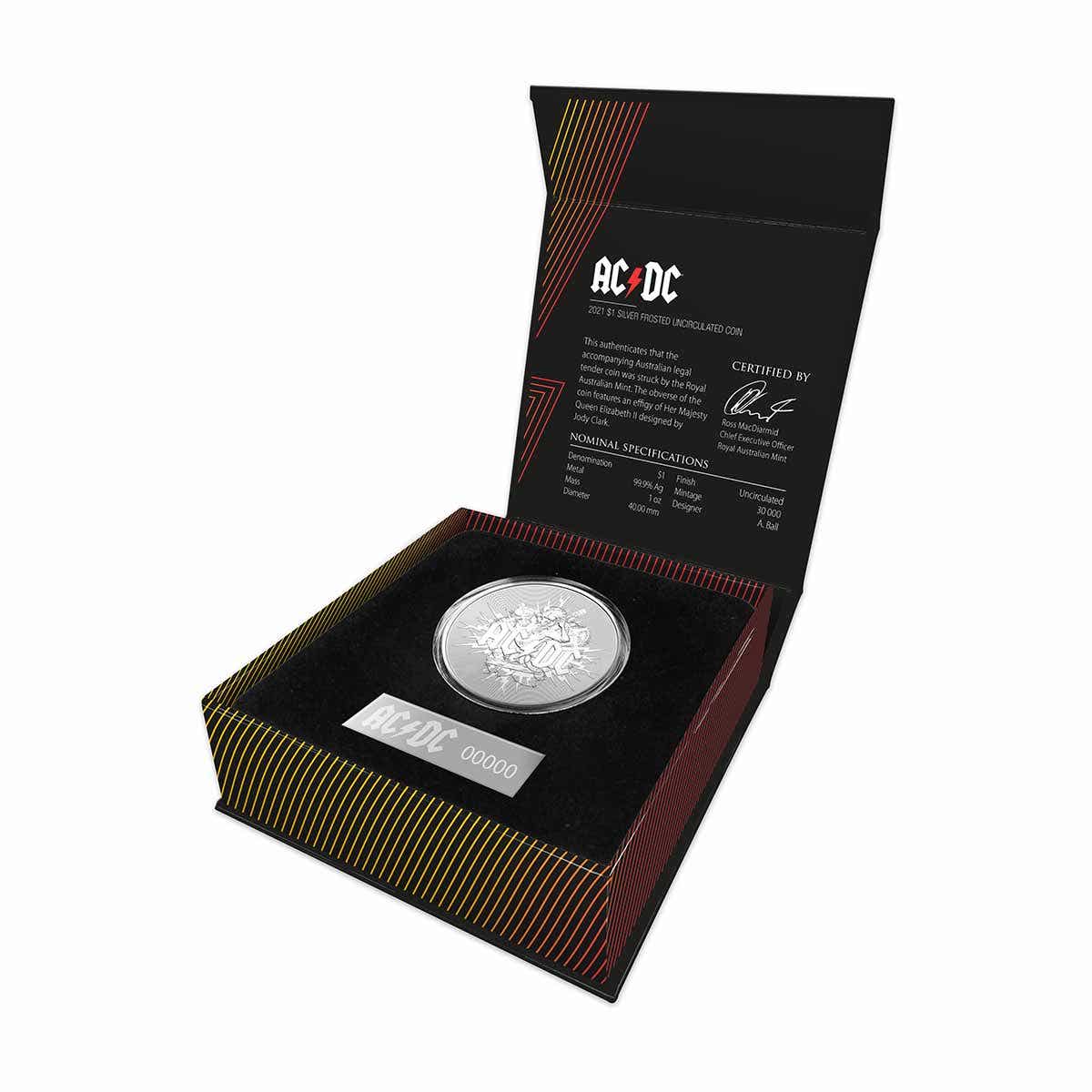 Australia AC/DC 2021 $1 1oz Silver Frosted Uncirculated Coin - Image 4