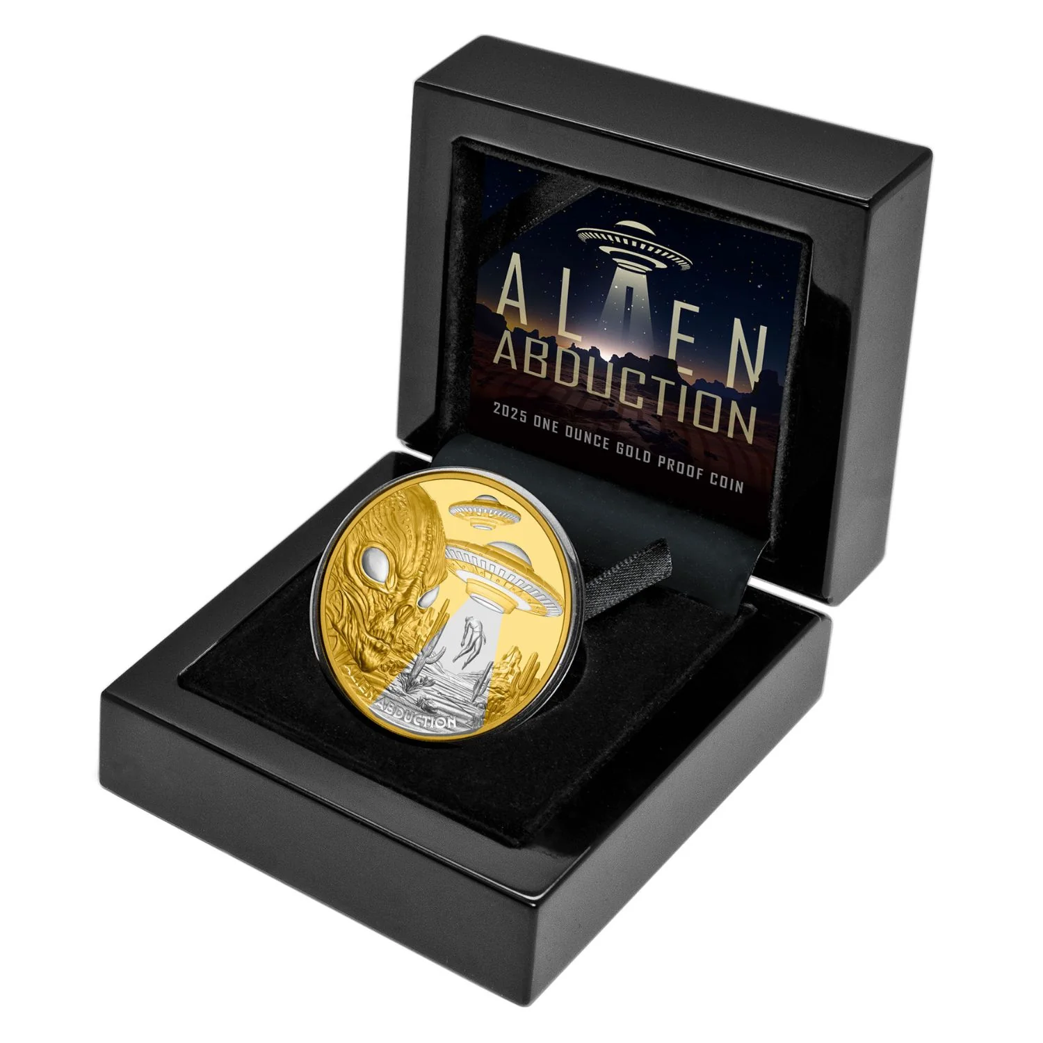 Alien Abduction 2025 $100 Platinum-plated 1oz Gold Proof Coin - Image 3