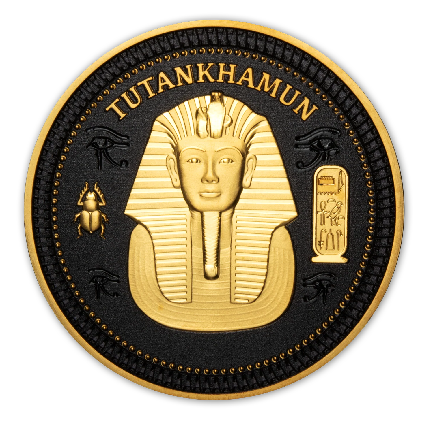 Ancient Egypt Black 2022 $1/2 Tutankhamun Gold-plated Coin