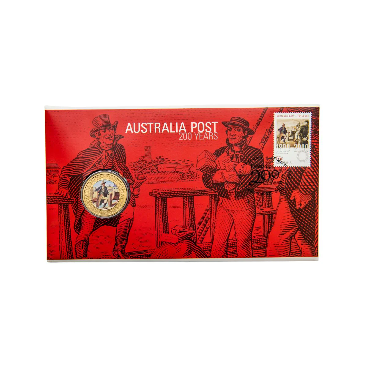 Australia Postal Services Bicentenary 2009 $1 Stamp & Coin Cover